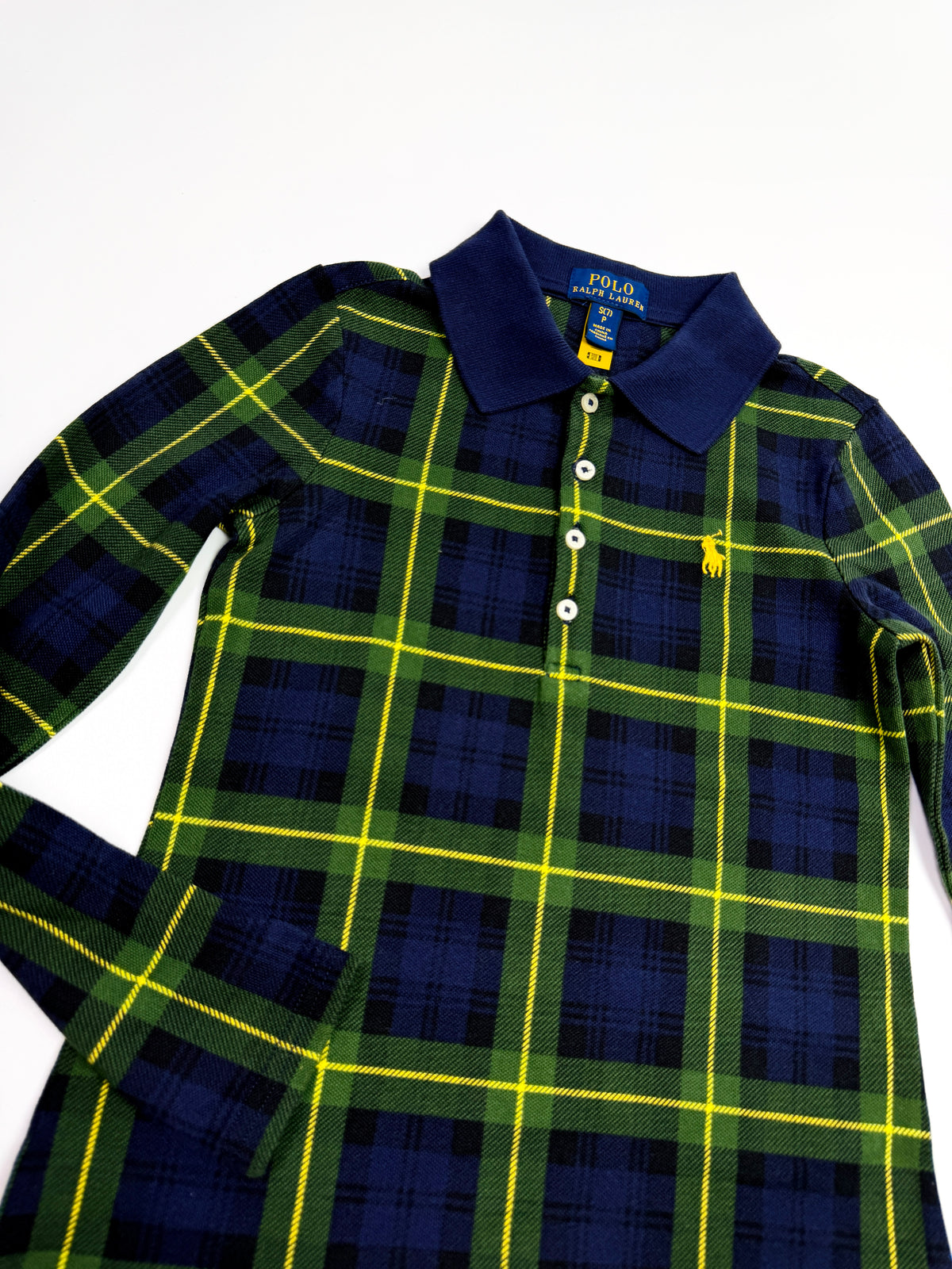 Ralph Lauren Navy & Green Plaid Polo Dress