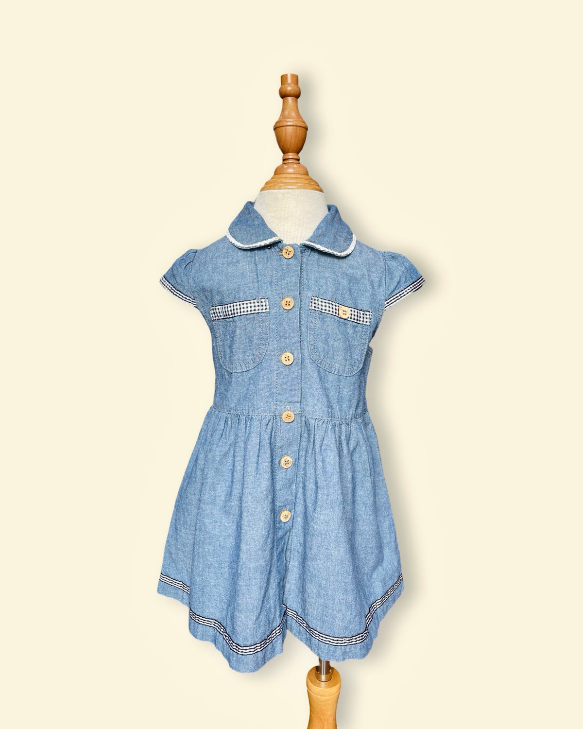 Vintage OSHKOSH Blue Chambray Sailor Collar Dress
