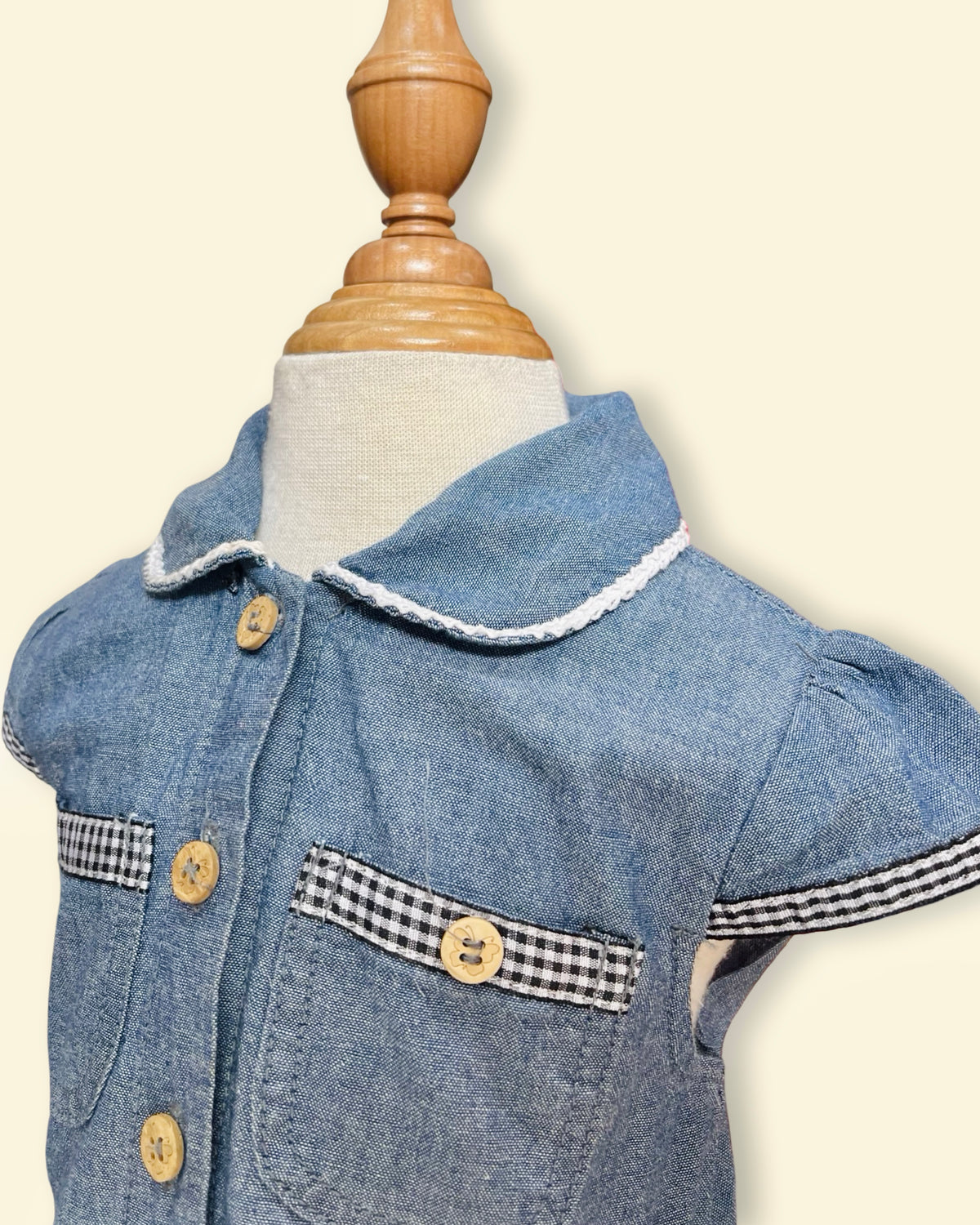 Vintage OSHKOSH Blue Chambray Sailor Collar Dress