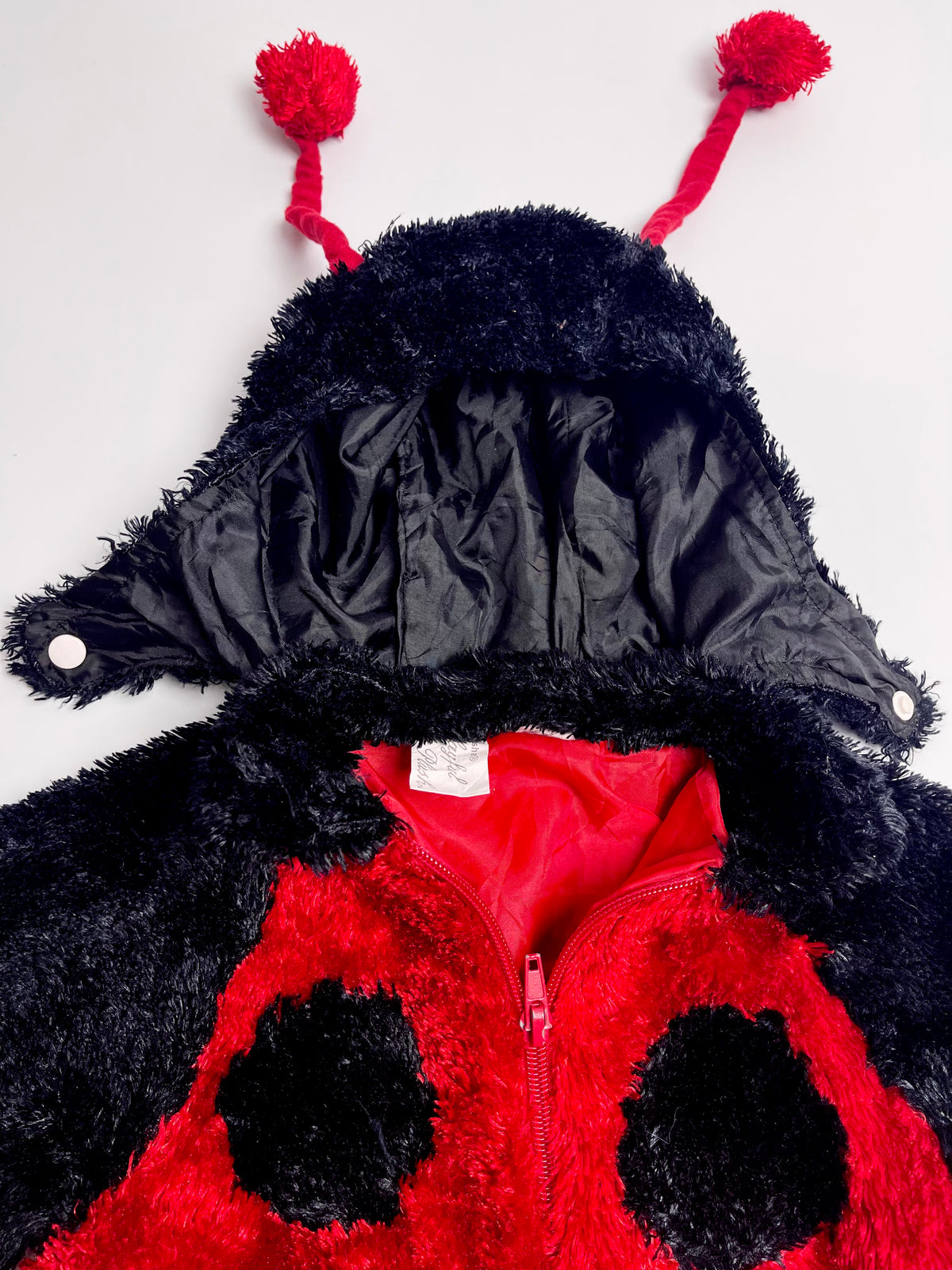 Ladybug Plush Hooded Jacket – Red & Black