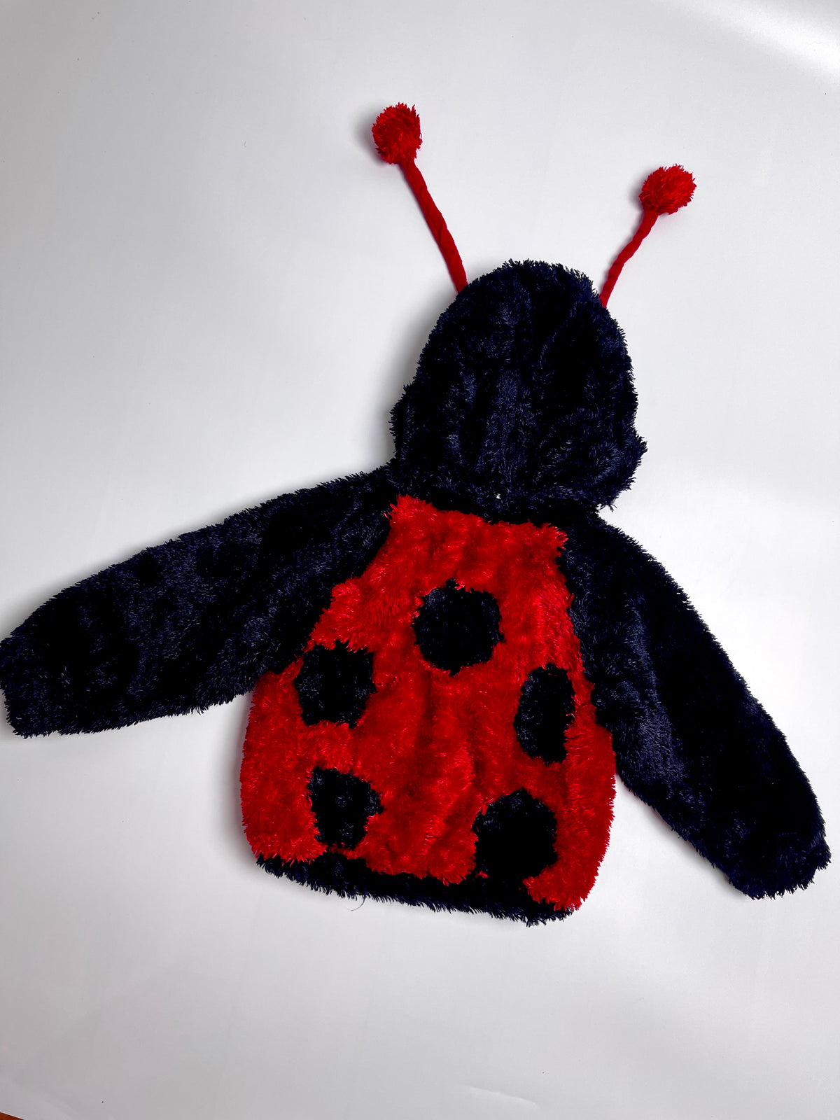 Ladybug Plush Hooded Jacket – Red & Black