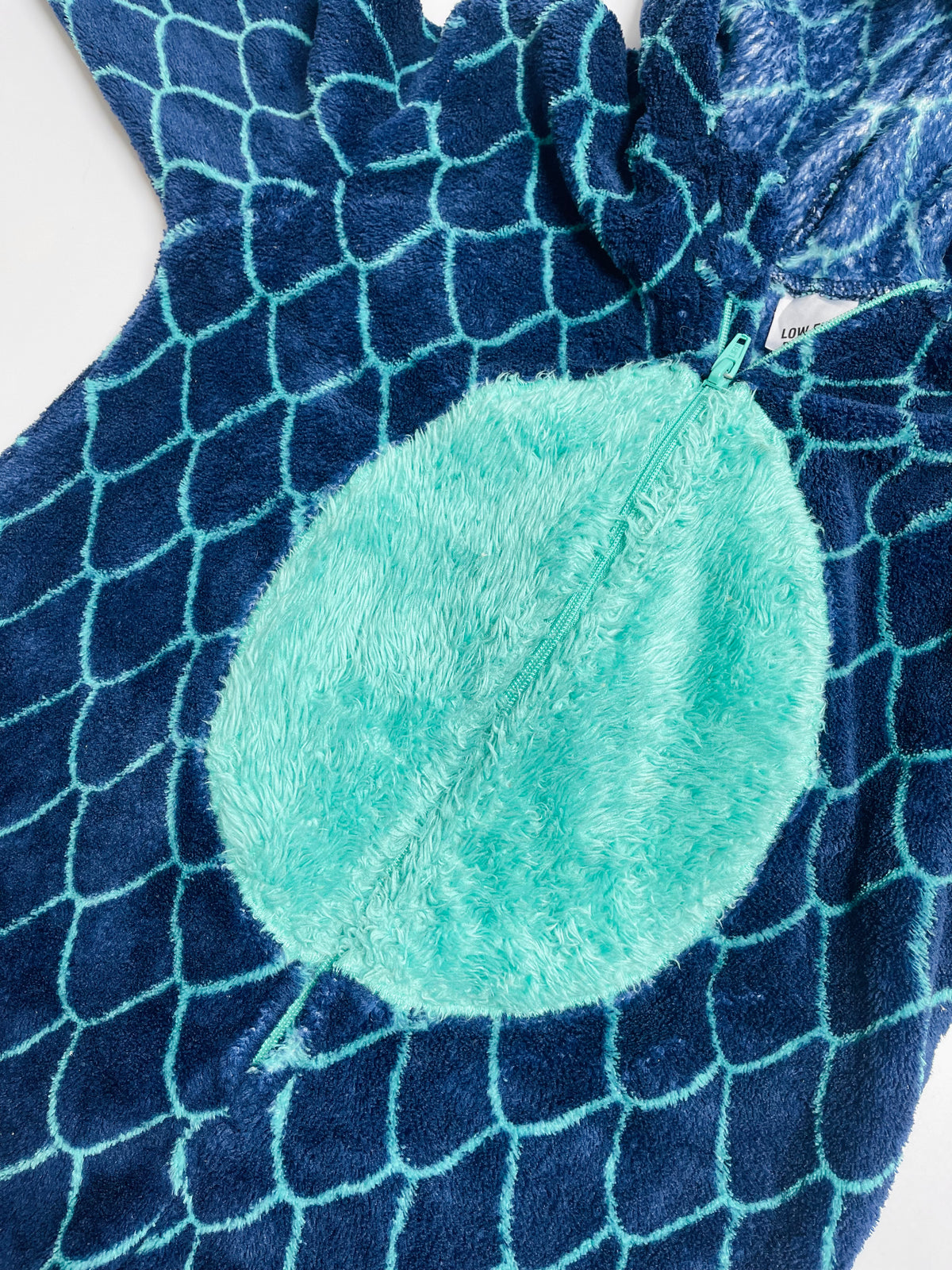 Dinosaur Plush Hooded Romper – Navy & Teal
