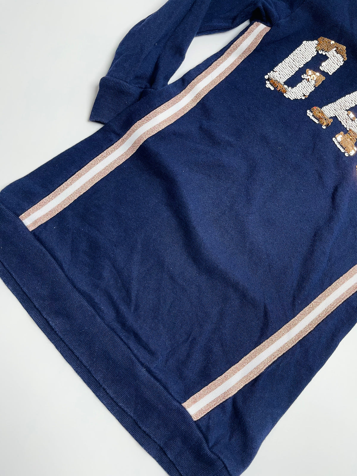 GAP Kids Navy Sequin Logo Long-Sleeve Dress | Girls