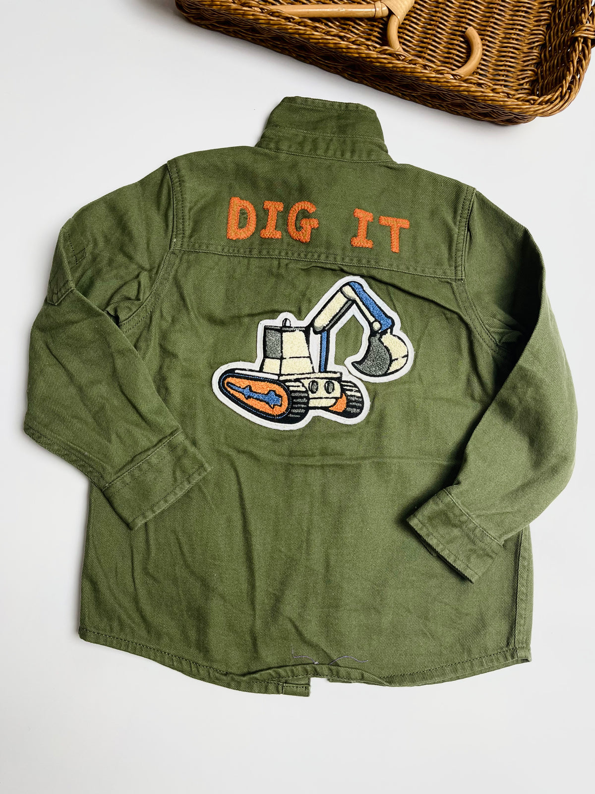 NEXT Kids Olive Green Utility Patchwork Button-Up Shirt