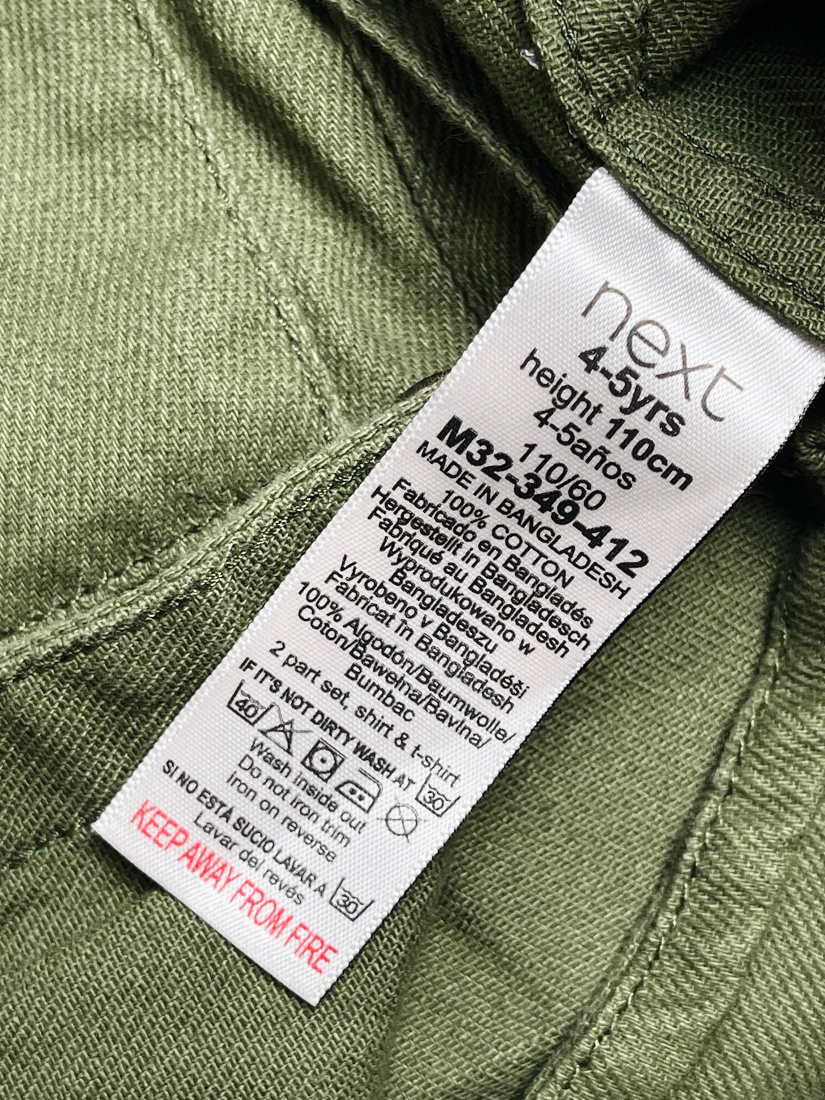 NEXT Kids Olive Green Utility Patchwork Button-Up Shirt