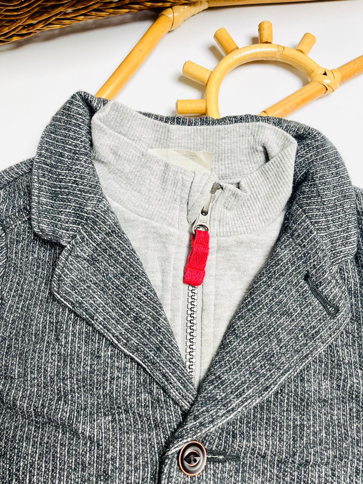 Oshkosh Textured Gray Blazer – Smart Casual