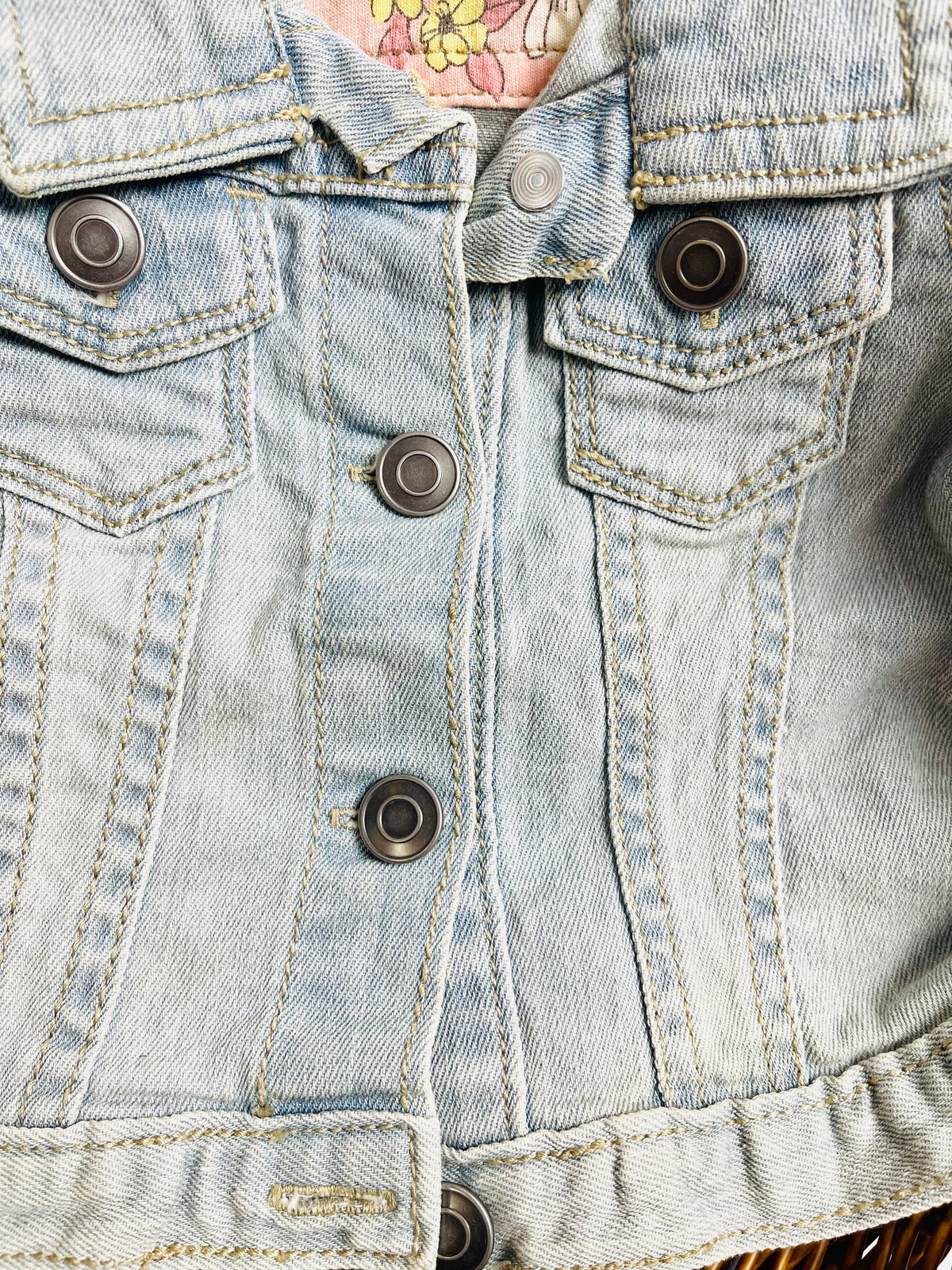 CARTER'S Light Wash Denim Jacket – Floral LiningER