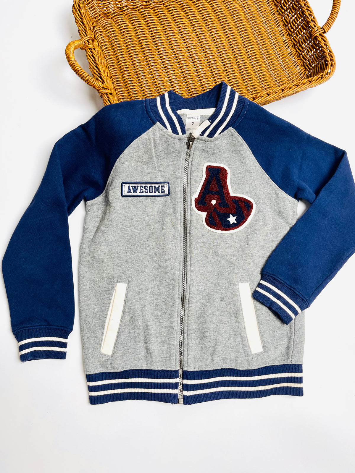 Carter’s Kids Blue & Gray Varsity Jacket