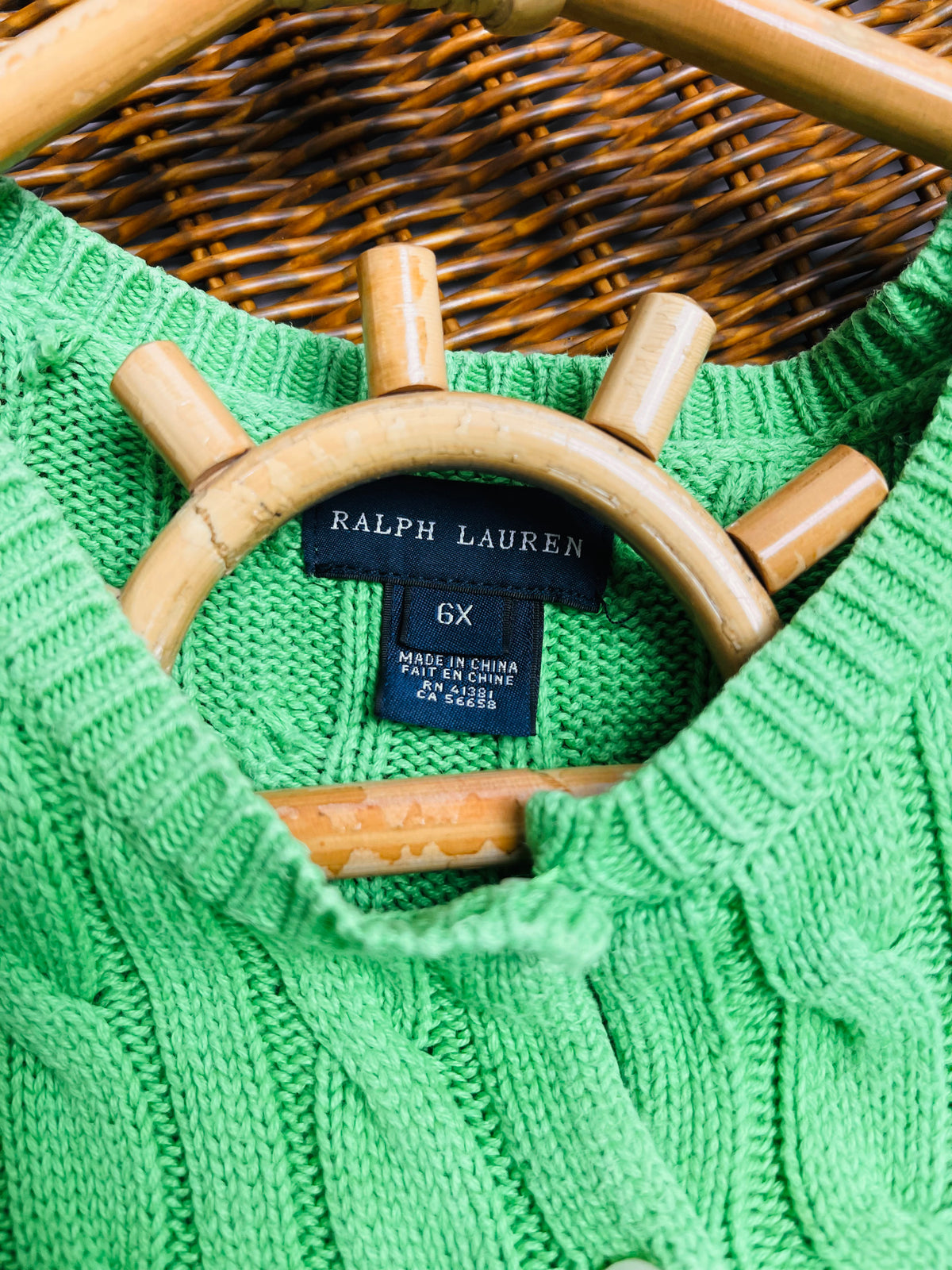 Ralph Lauren Green Cable-Knit Peplum Cardigan