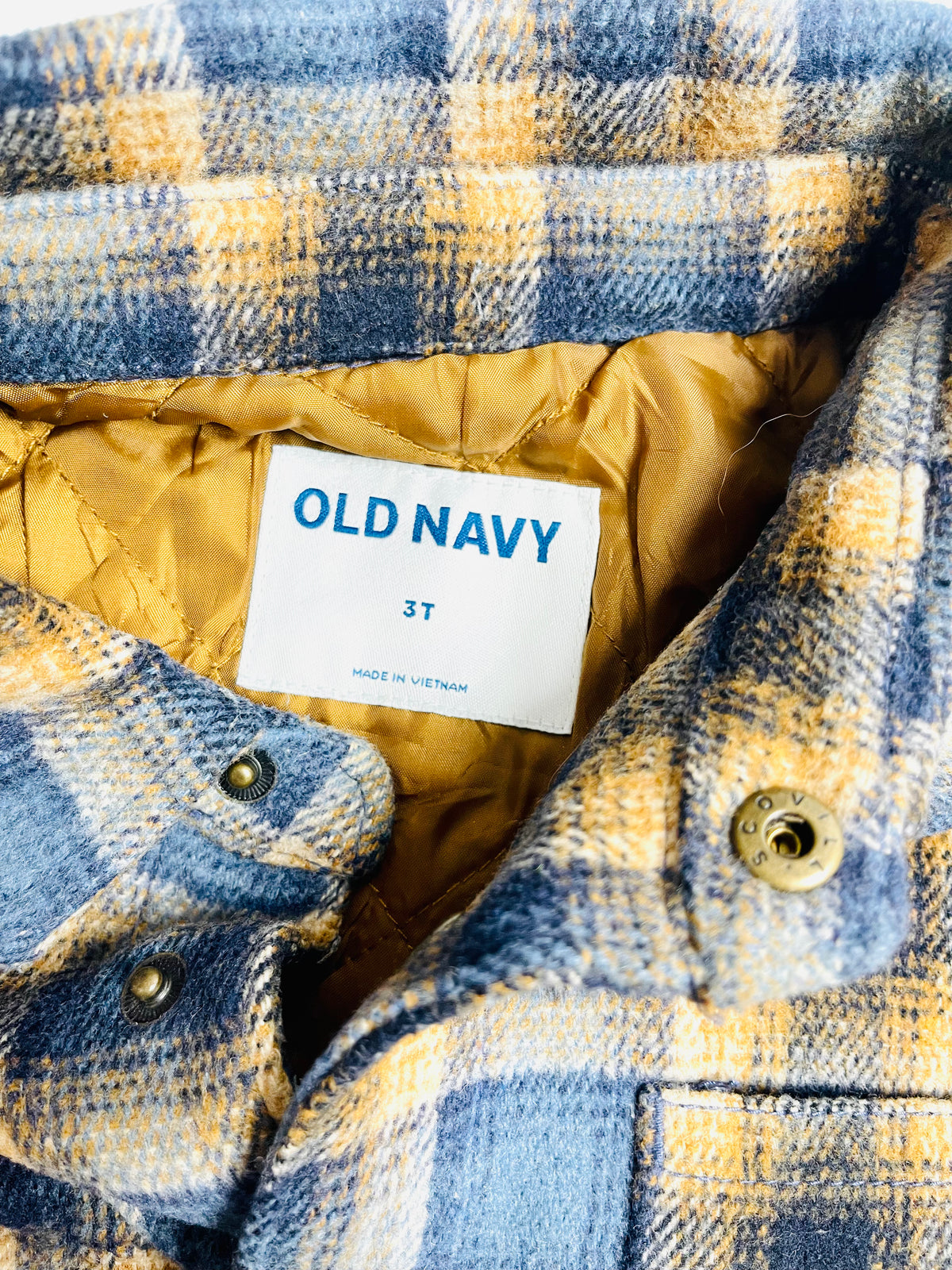 Oshkosh Kids Blue & Mustard Plaid Button-Up Shacket