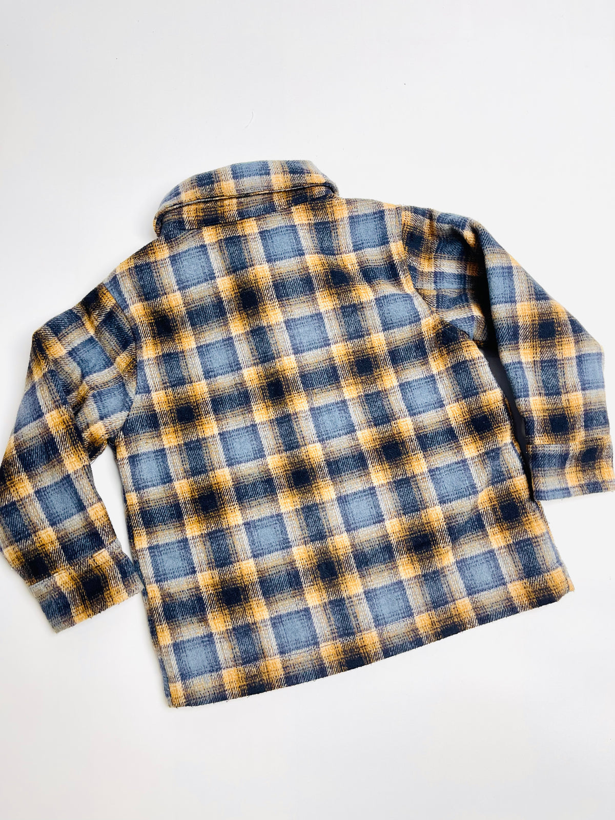 Oshkosh Kids Blue & Mustard Plaid Button-Up Shacket