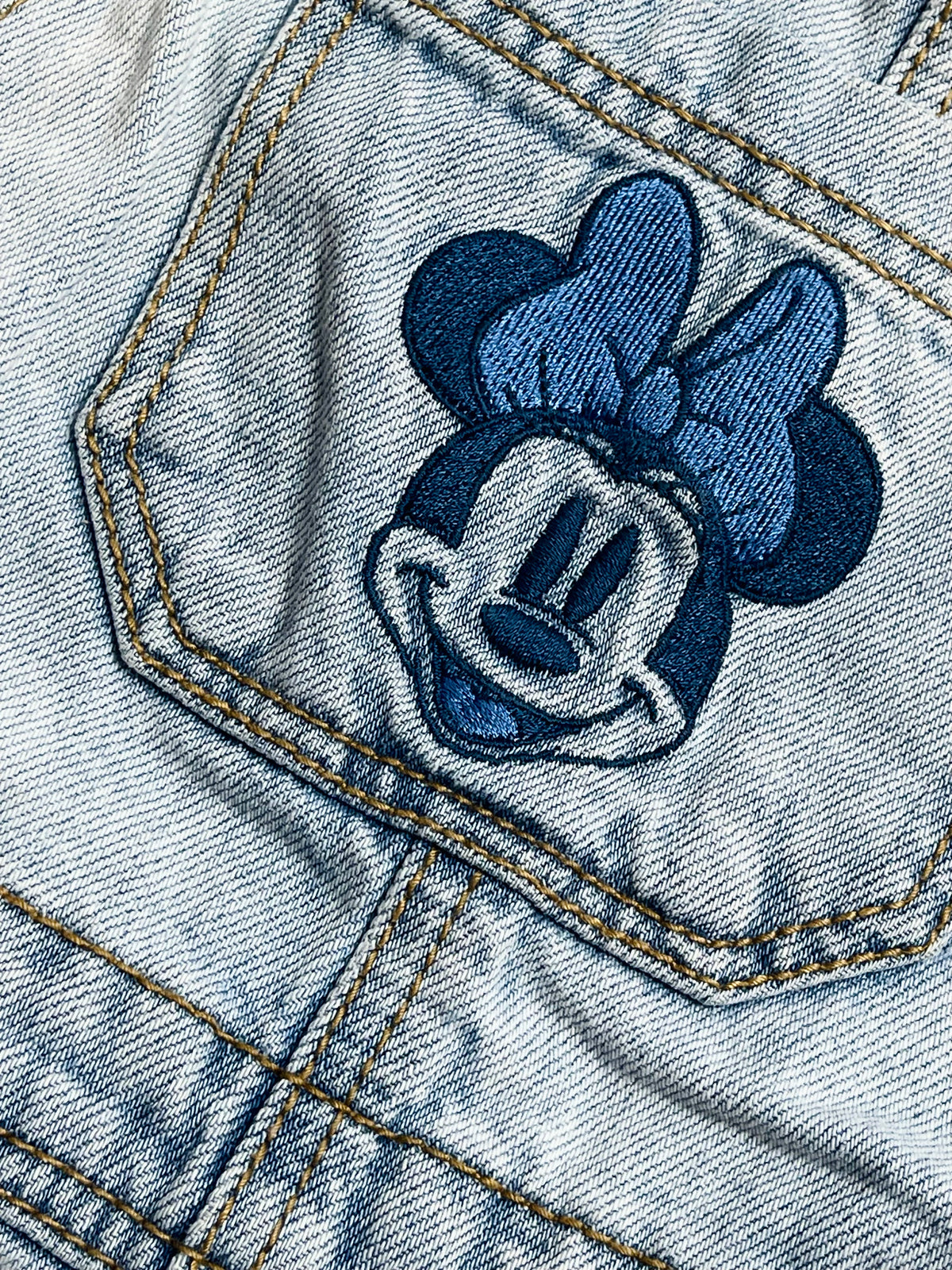 GAP x Disney Minnie Mouse Light Wash Denim Overall Dress | Girls