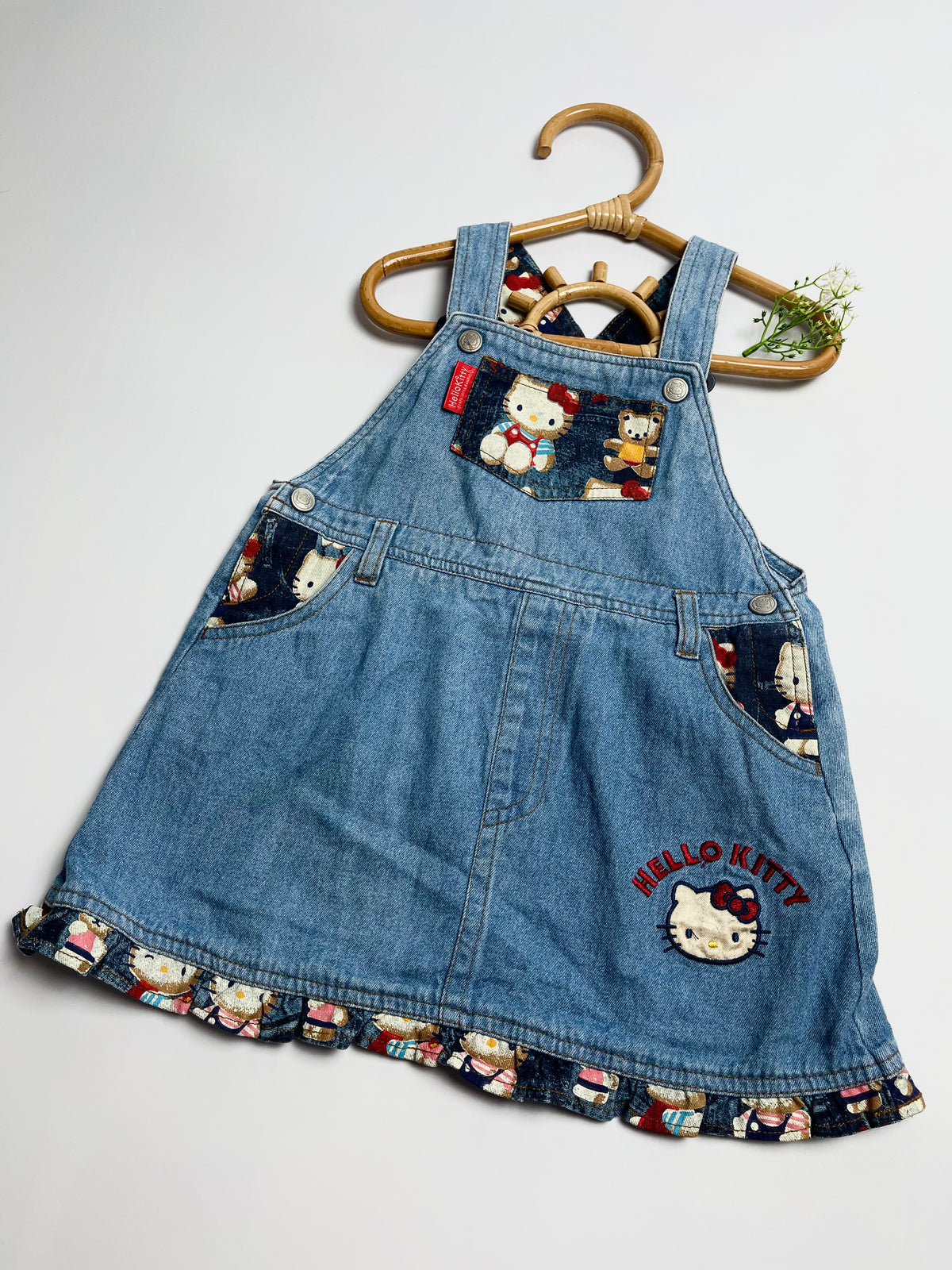Vintage Hello Kitty Denim Overall Dress | Girls