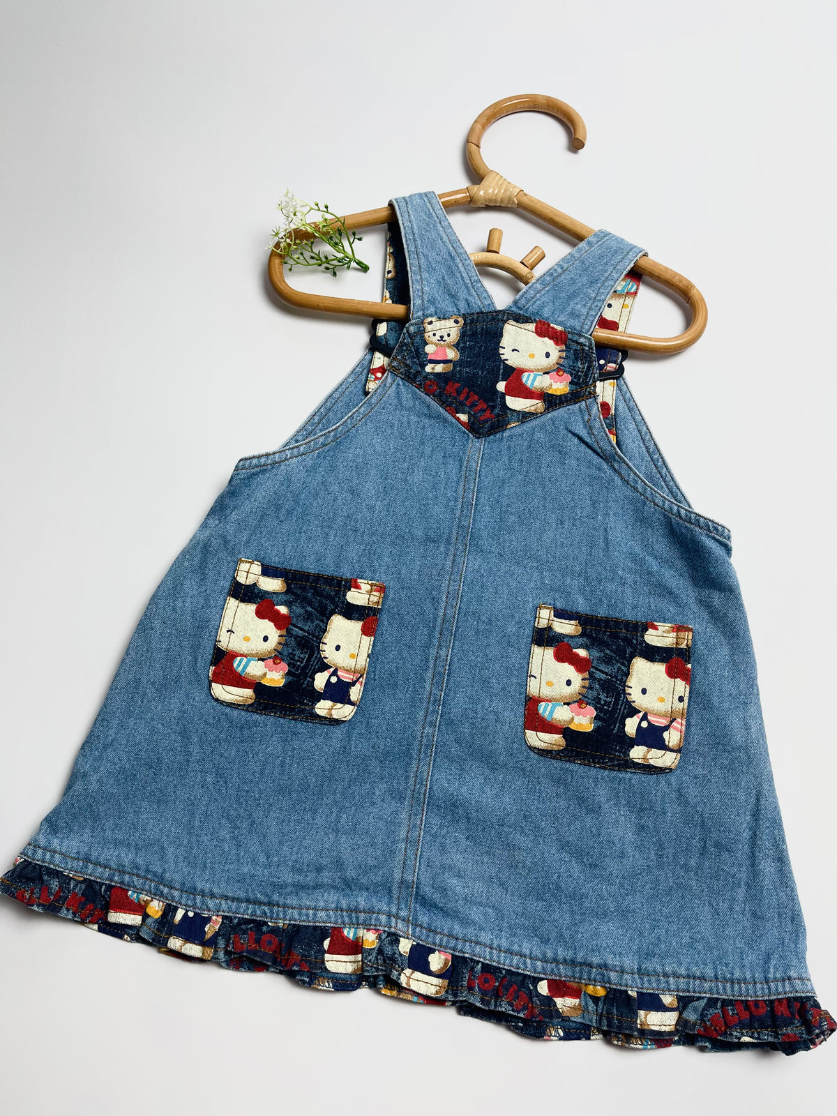 Vintage Hello Kitty Denim Overall Dress | Girls