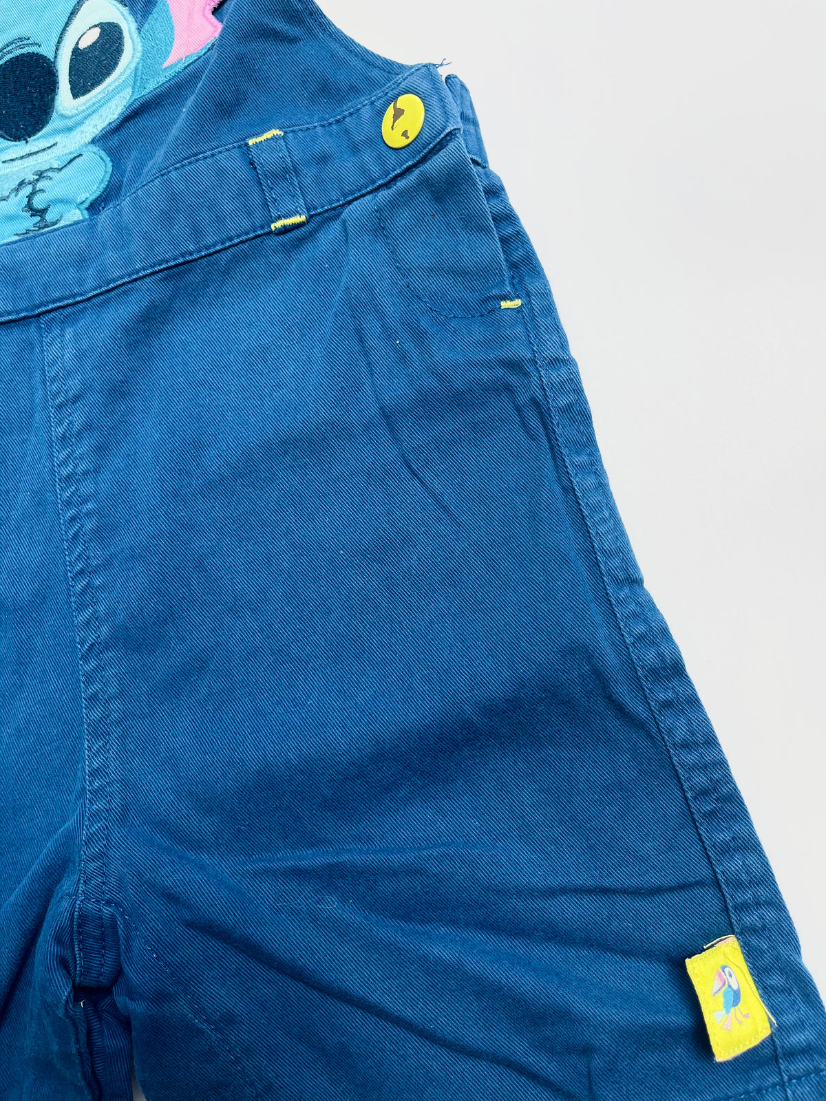 Disney Stitch Kids Denim Overalls with Embroidered Stitch