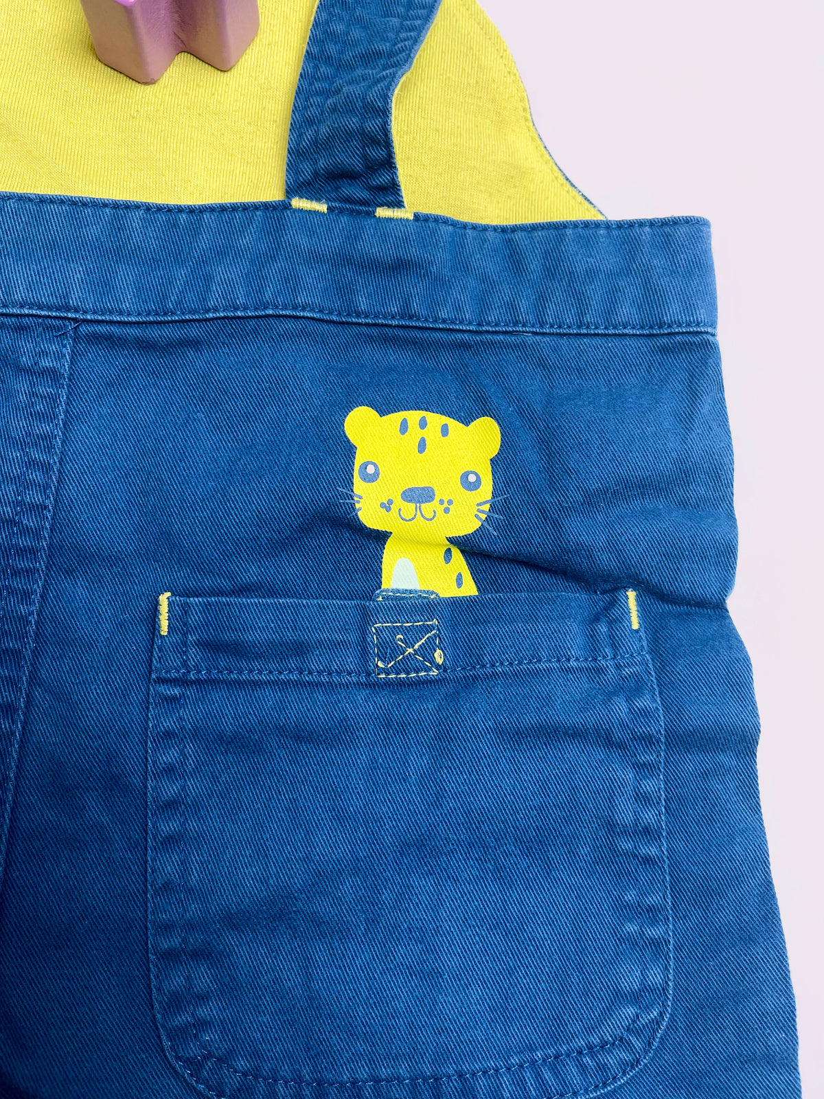 Disney Stitch Kids Denim Overalls with Embroidered Stitch