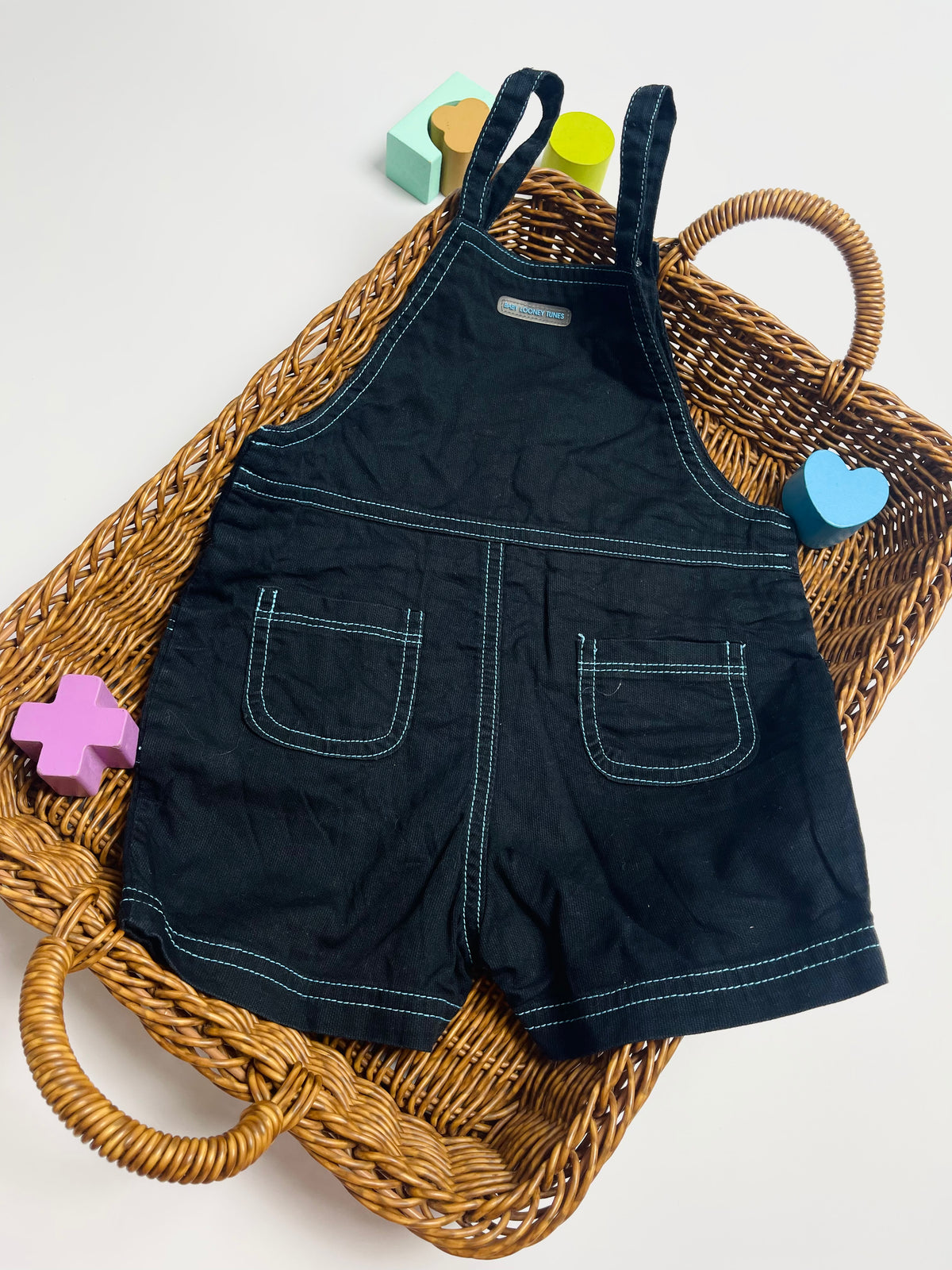 Vintage Baby Looney Tunes Black Overalls