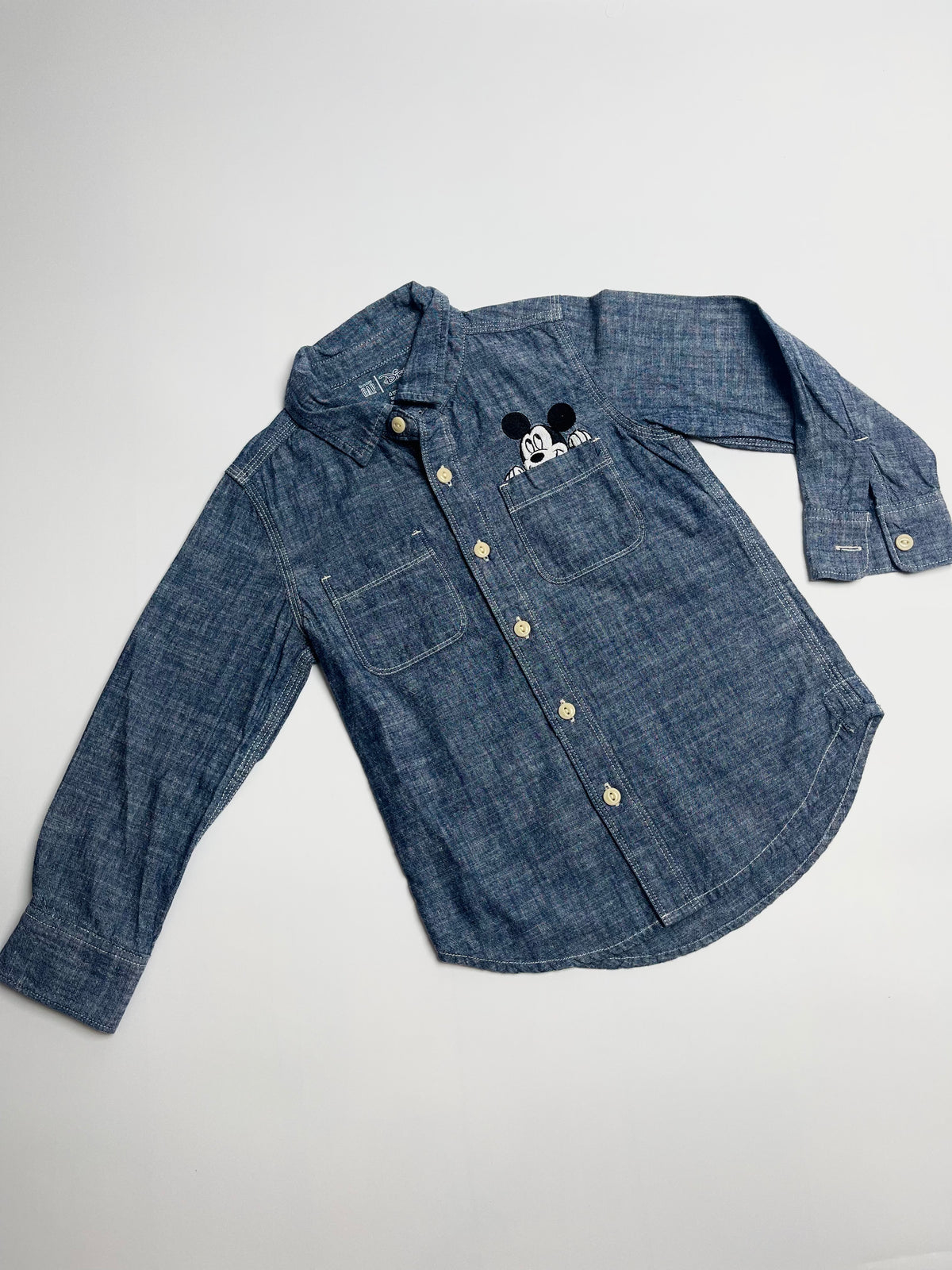 GAP x Disney Mickey Mouse Chambray Button-Down Shirt | Kids