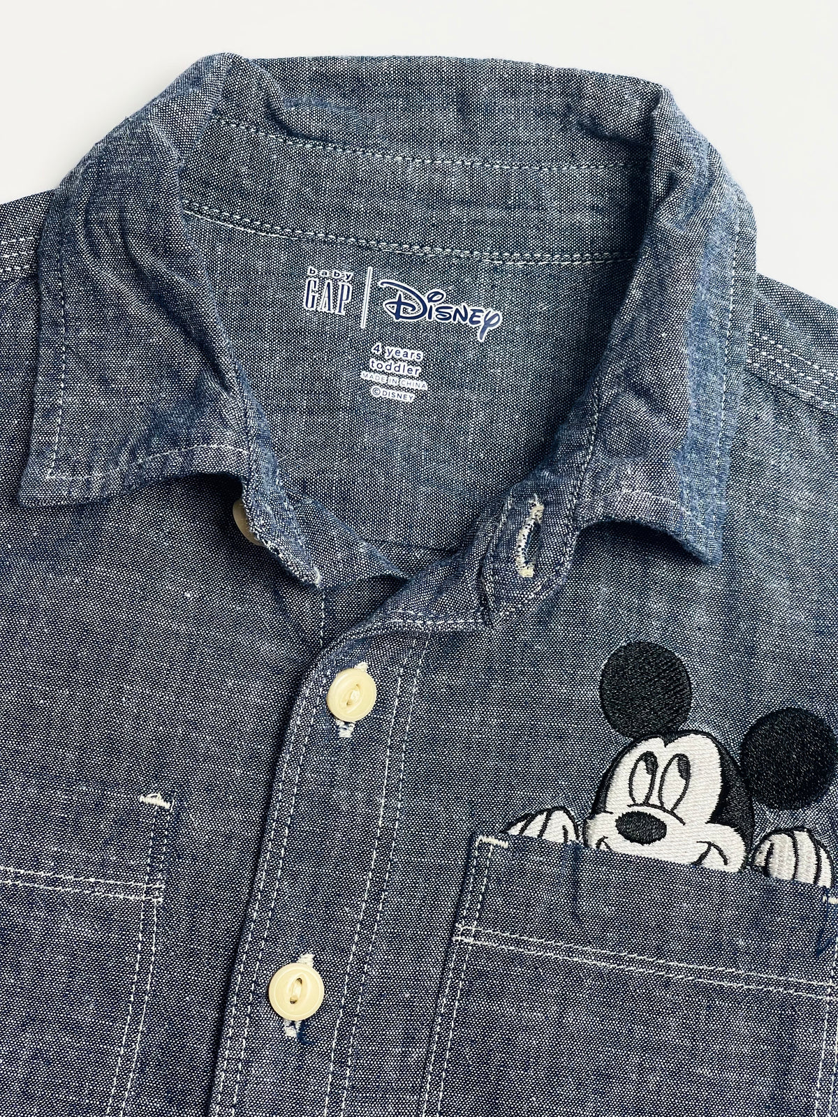GAP x Disney Mickey Mouse Chambray Button-Down Shirt | Kids