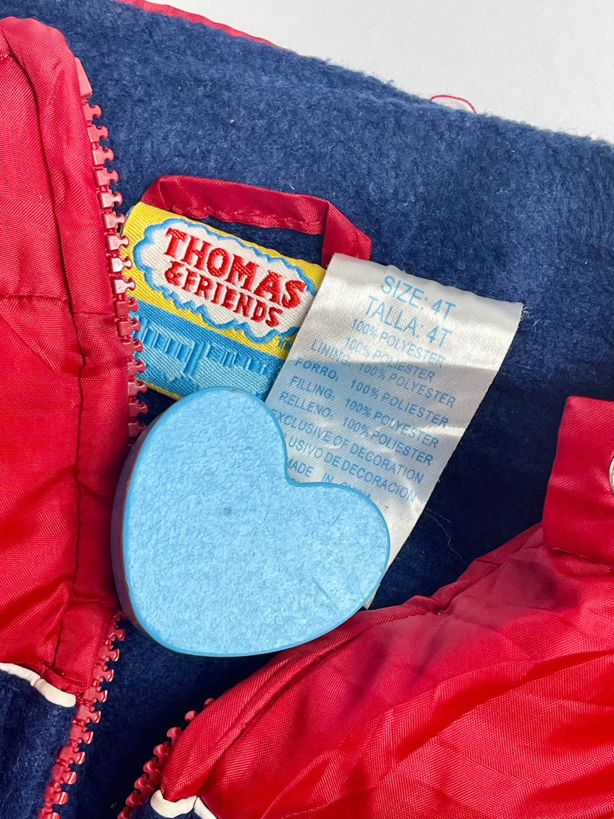 Vintage Thomas & Friends Red Hooded Puffer Jacket | Kids