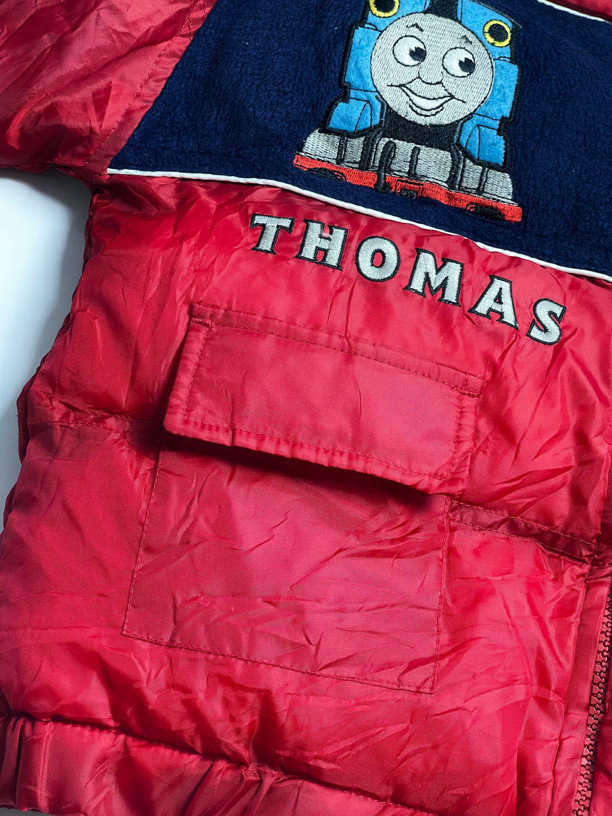 Vintage Thomas & Friends Red Hooded Puffer Jacket | Kids
