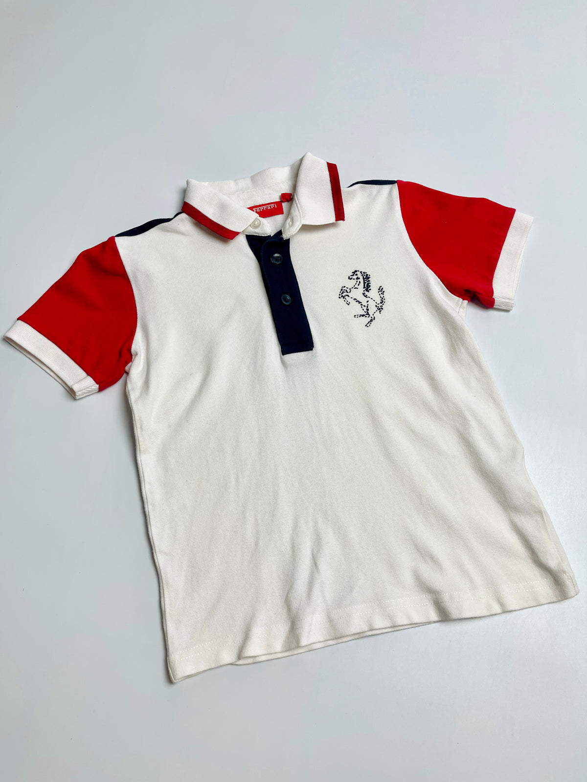 Ferrari White, Red & Navy Polo Shirt | Boys