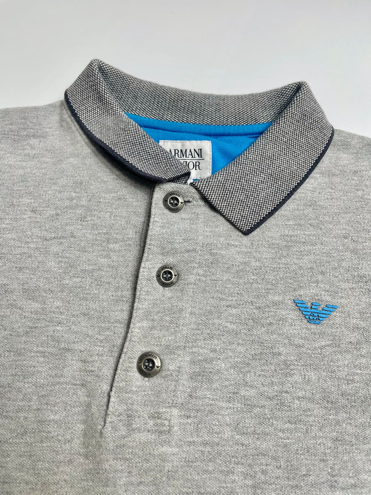 Armani Junior Grey Long-Sleeve Polo | Boys