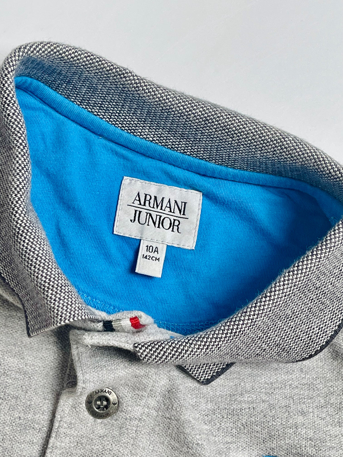 Armani Junior Grey Long-Sleeve Polo | Boys