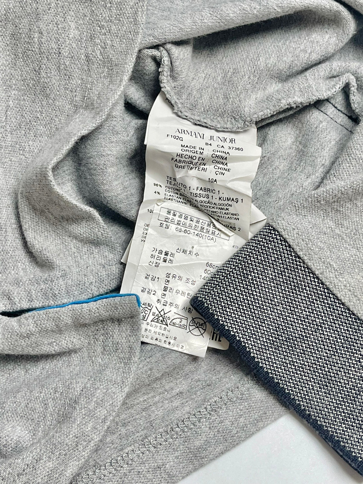 Armani Junior Grey Long-Sleeve Polo | Boys
