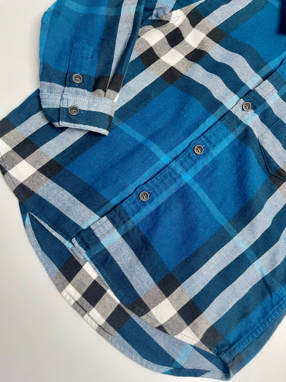 Burberry Kids Blue Check Long-Sleeve Button-Down Shirt