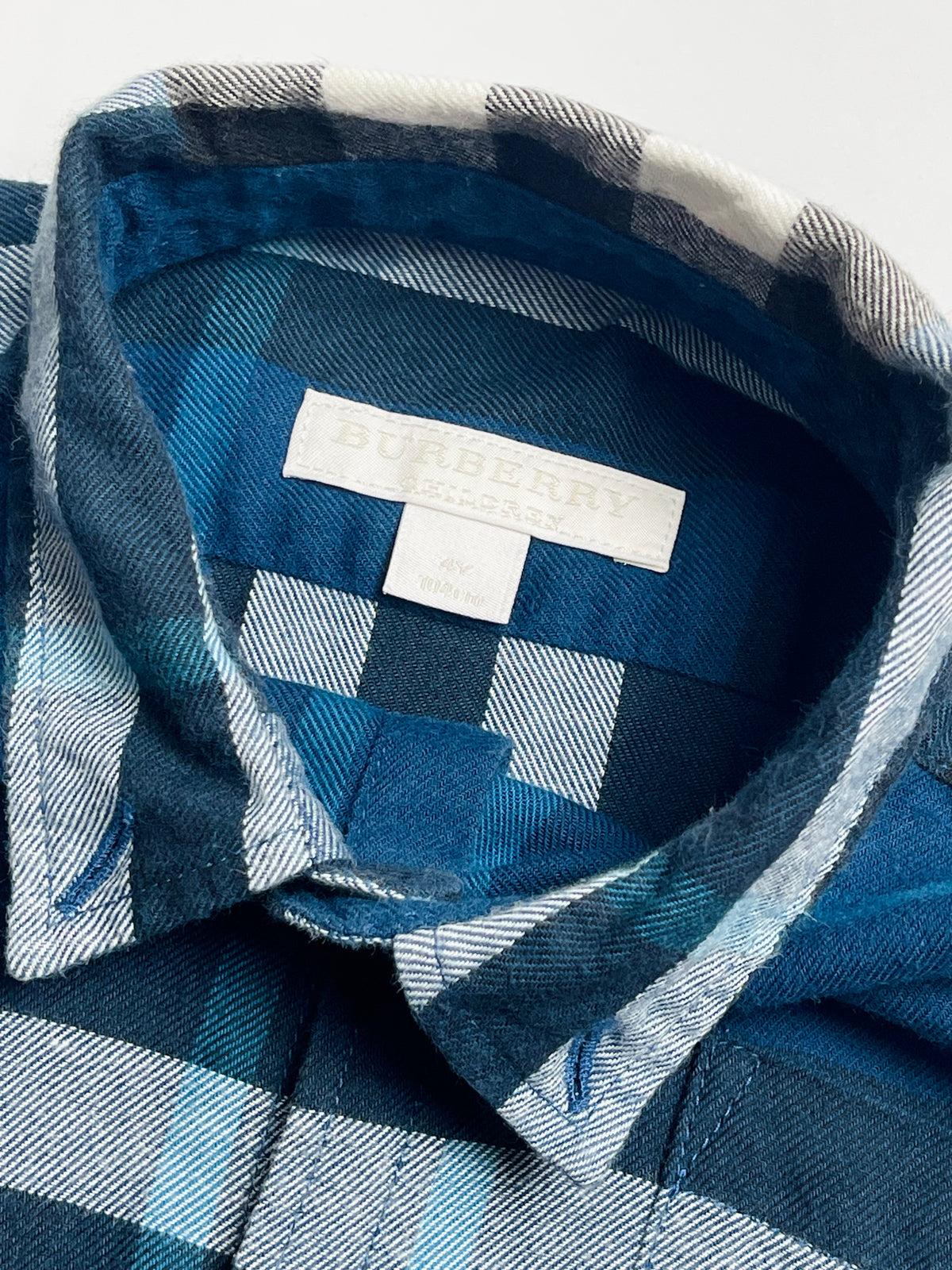 Burberry Kids Blue Check Long-Sleeve Button-Down Shirt