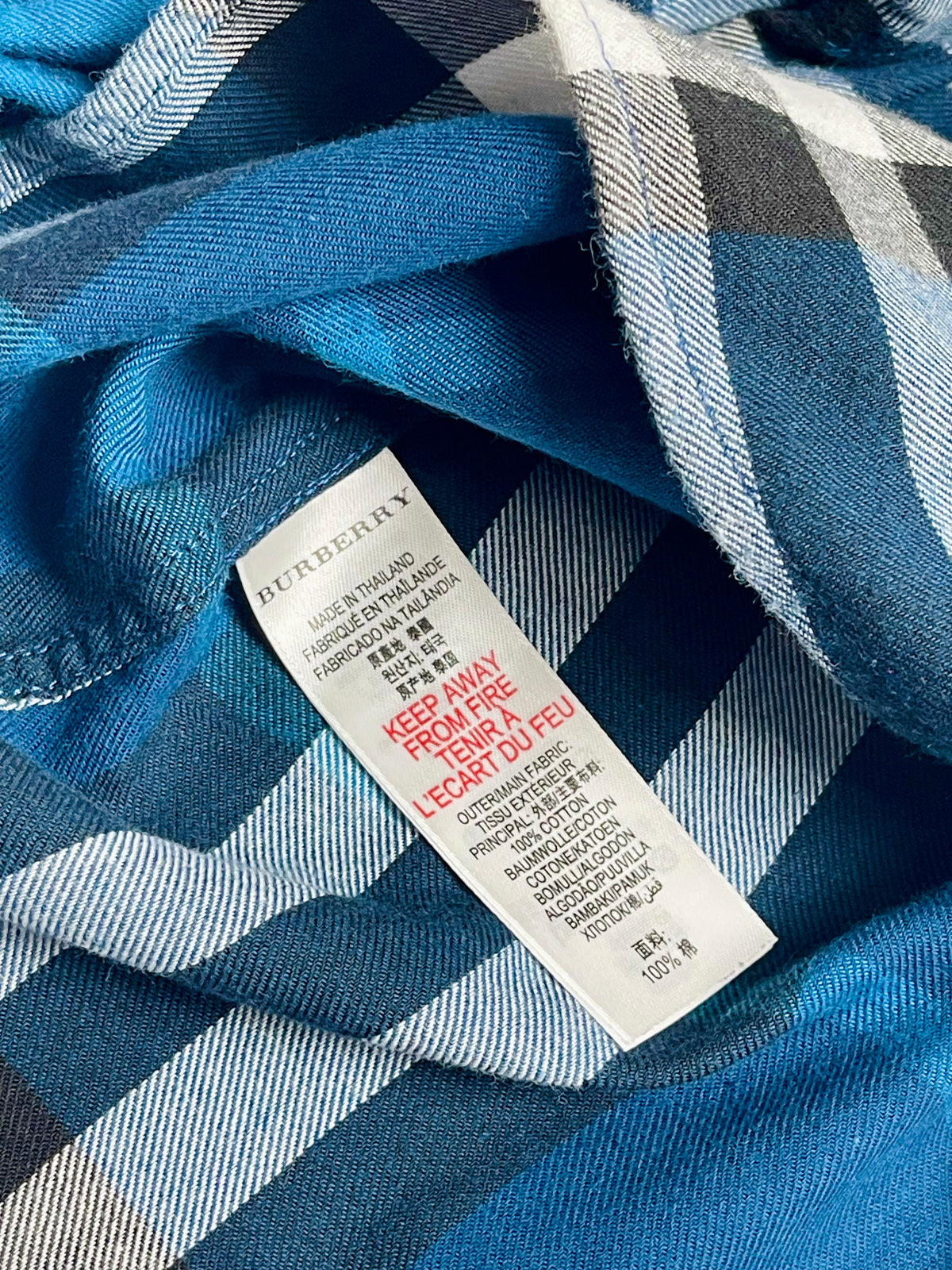 Burberry Kids Blue Check Long-Sleeve Button-Down Shirt