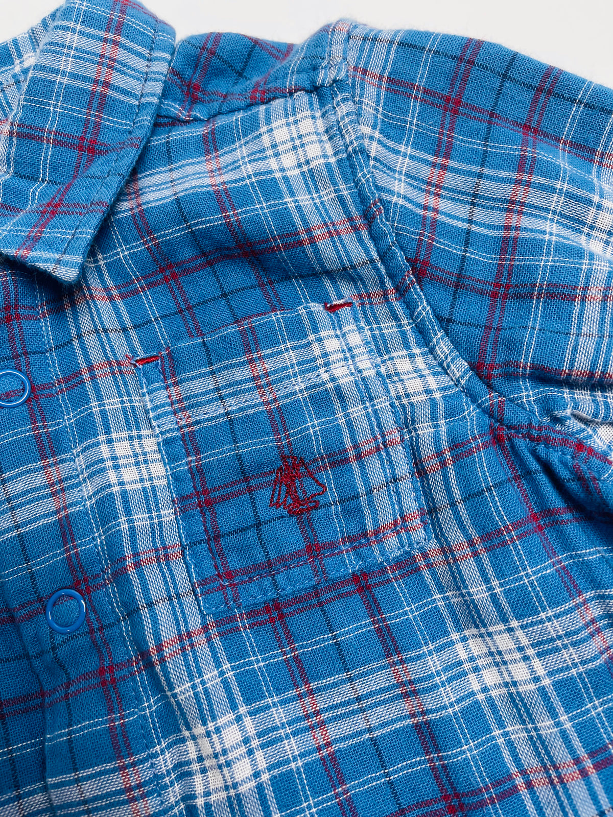 Petit Bateau Blue Plaid Shirt