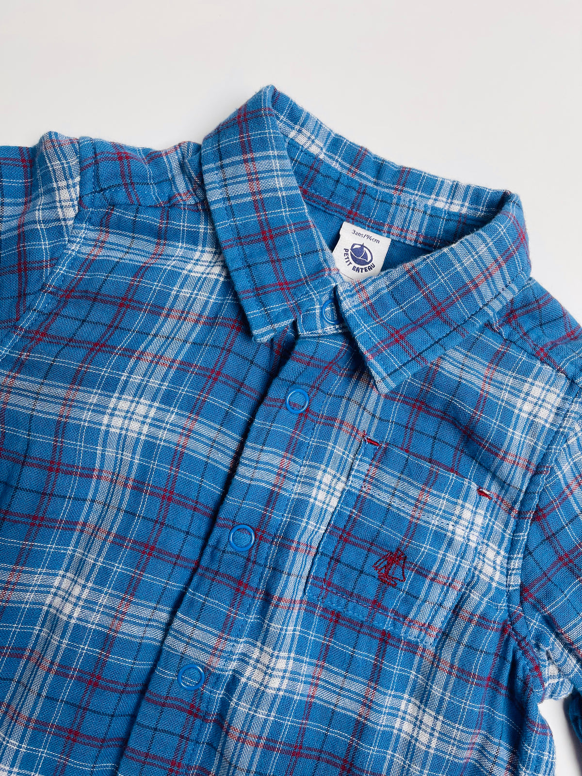 Petit Bateau Blue Plaid Shirt