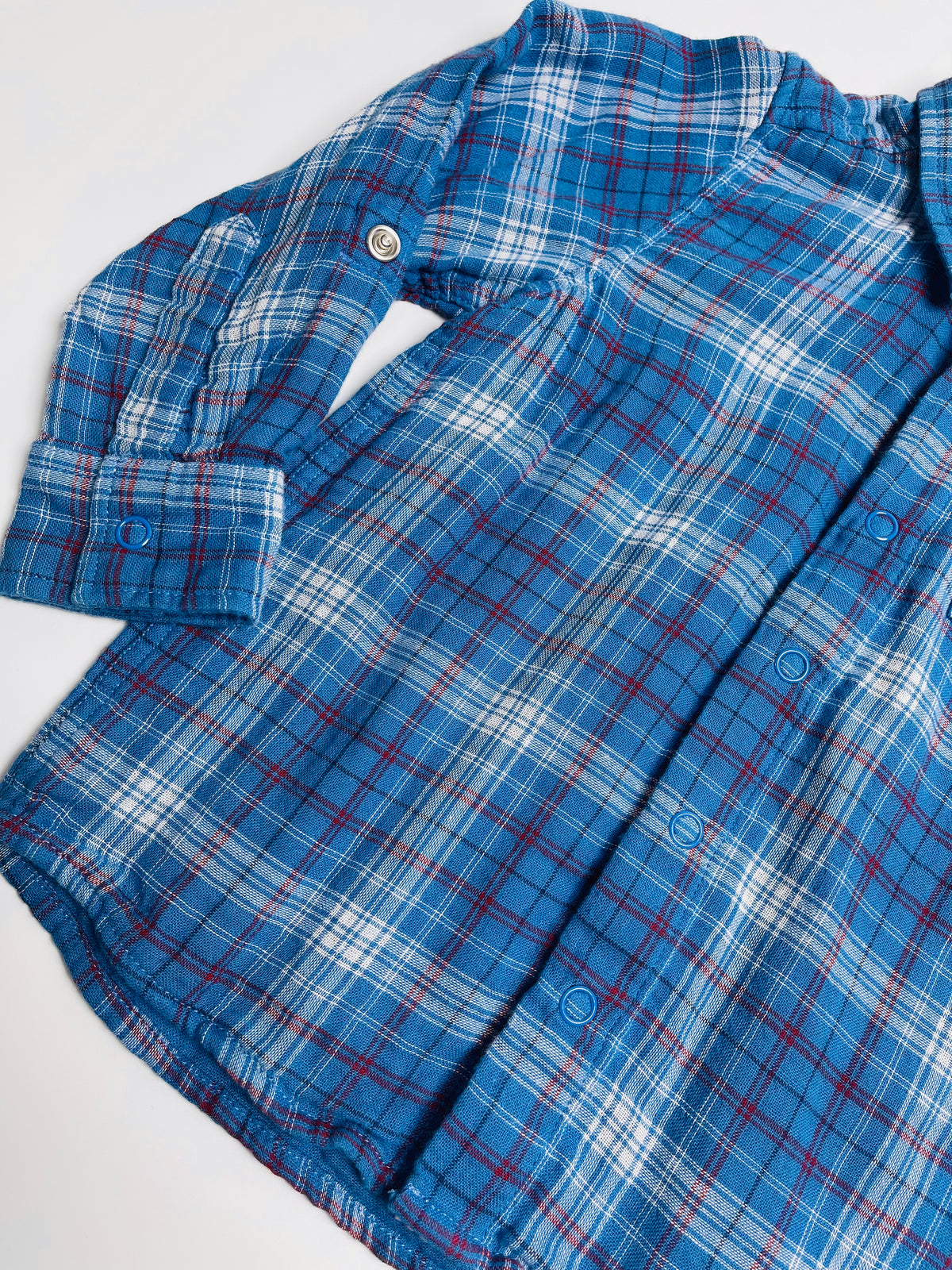 Petit Bateau Blue Plaid Shirt