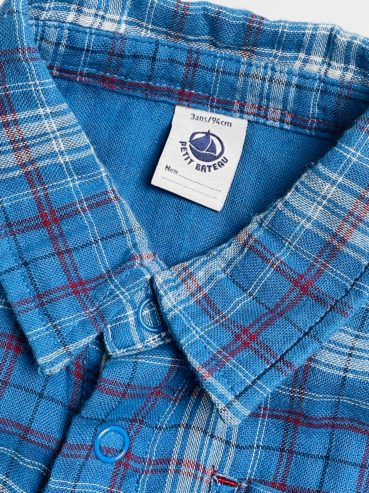 Petit Bateau Blue Plaid Shirt