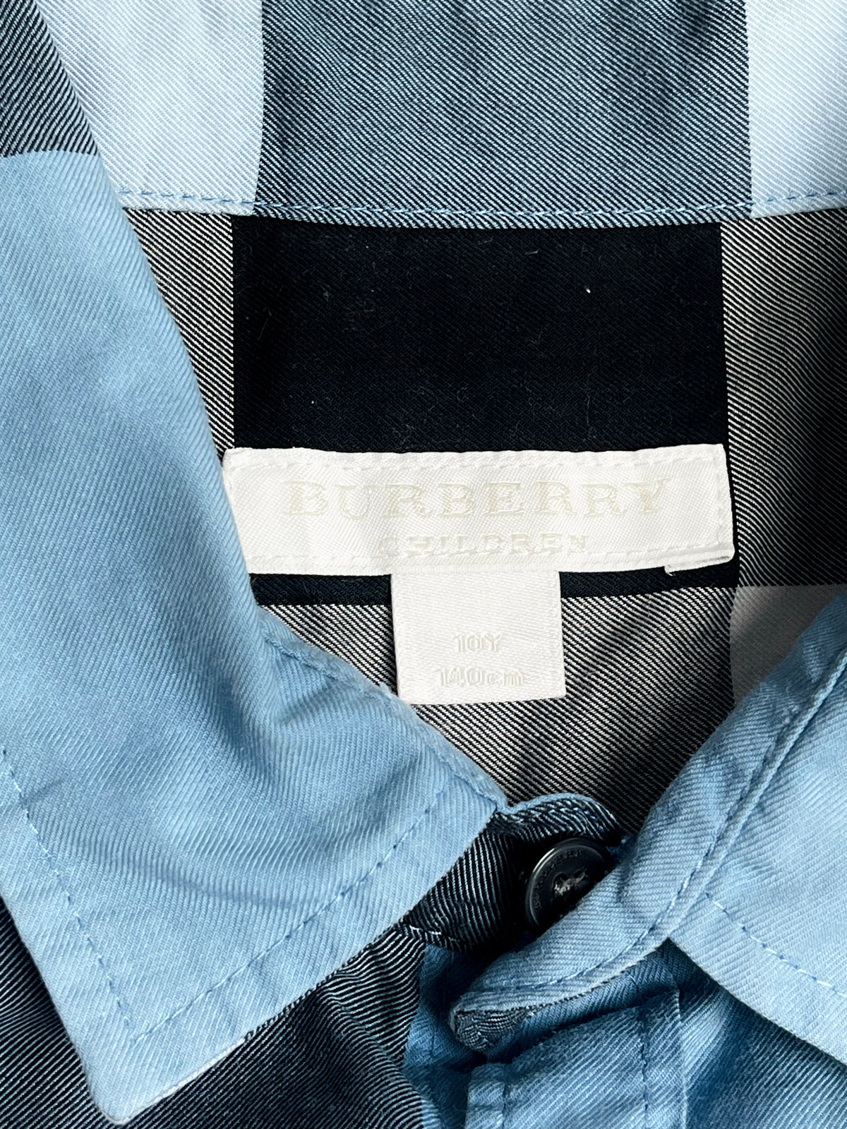 Burberry Kids Blue Patchwork Check Shirt