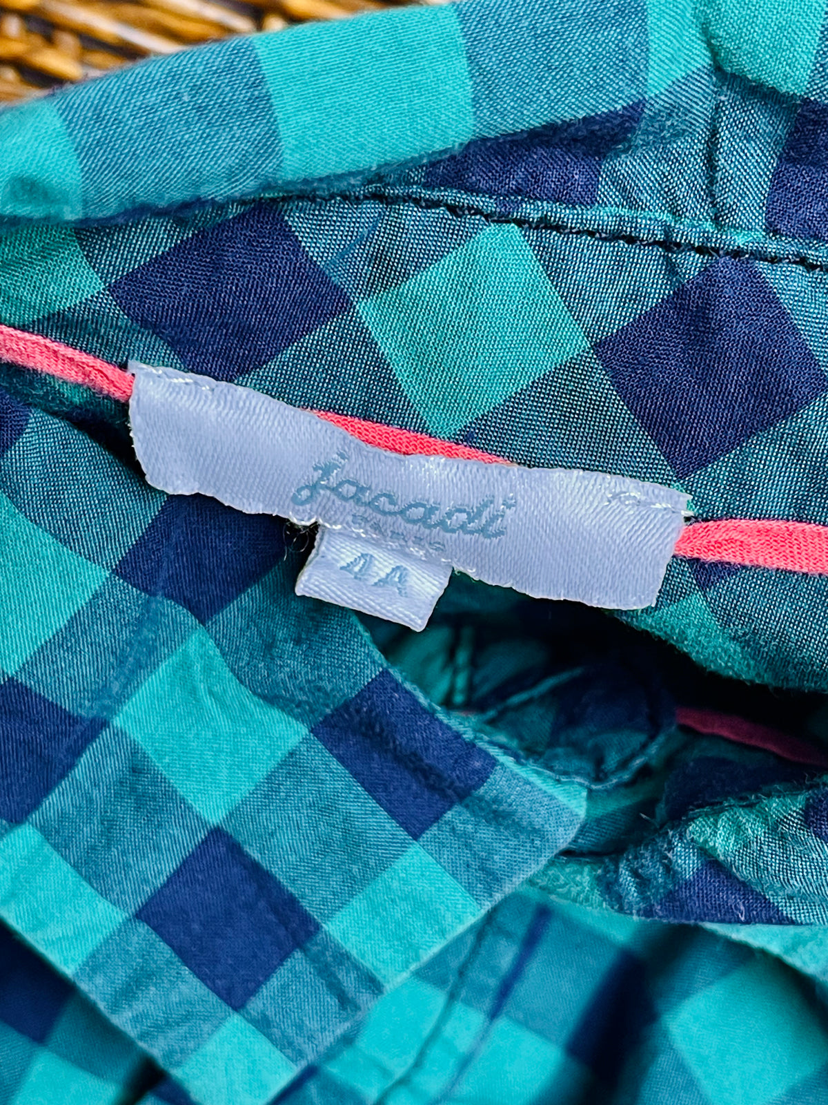 Jacadi Paris Green & Navy Gingham Shirt