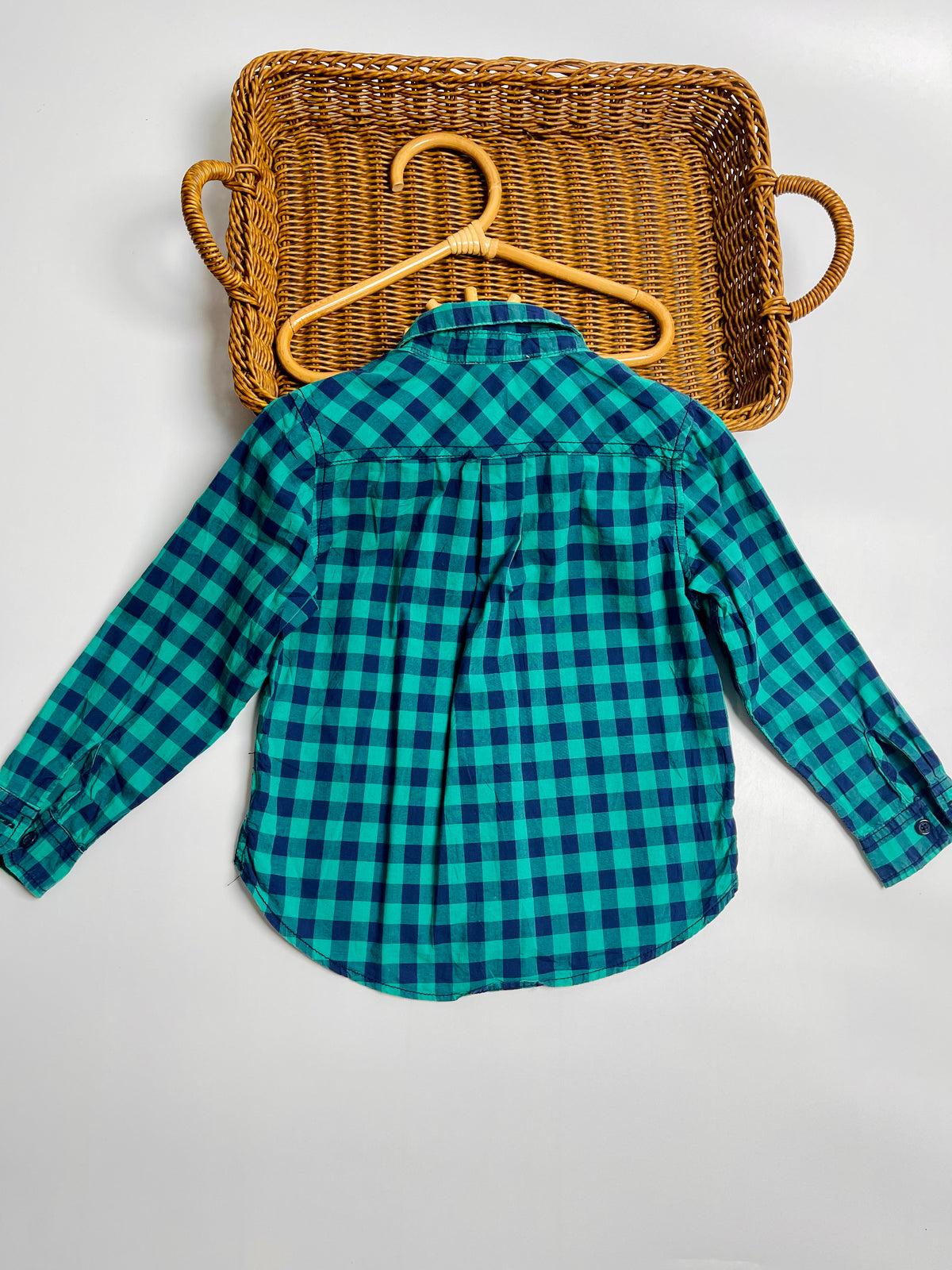 Jacadi Paris Green & Navy Gingham Shirt