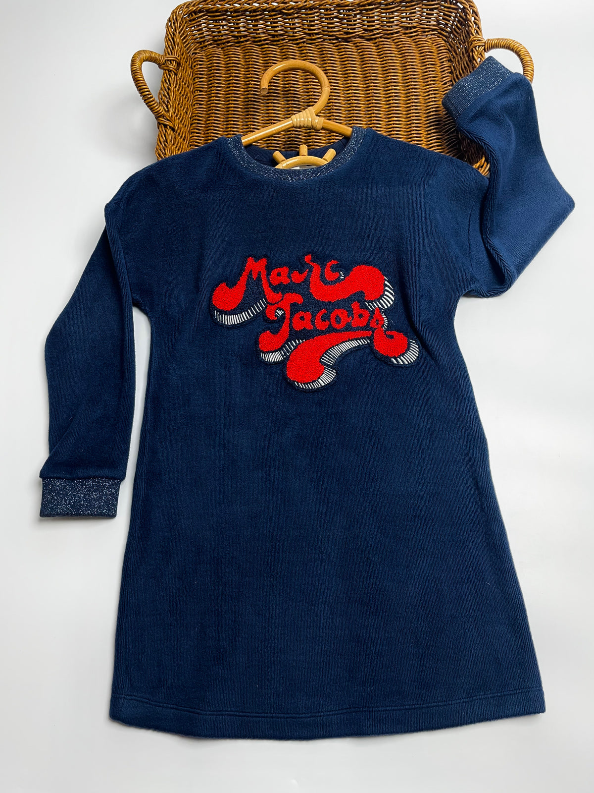 Marc Jacobs Kids Navy Velour Long-Sleeve Dress | Girls