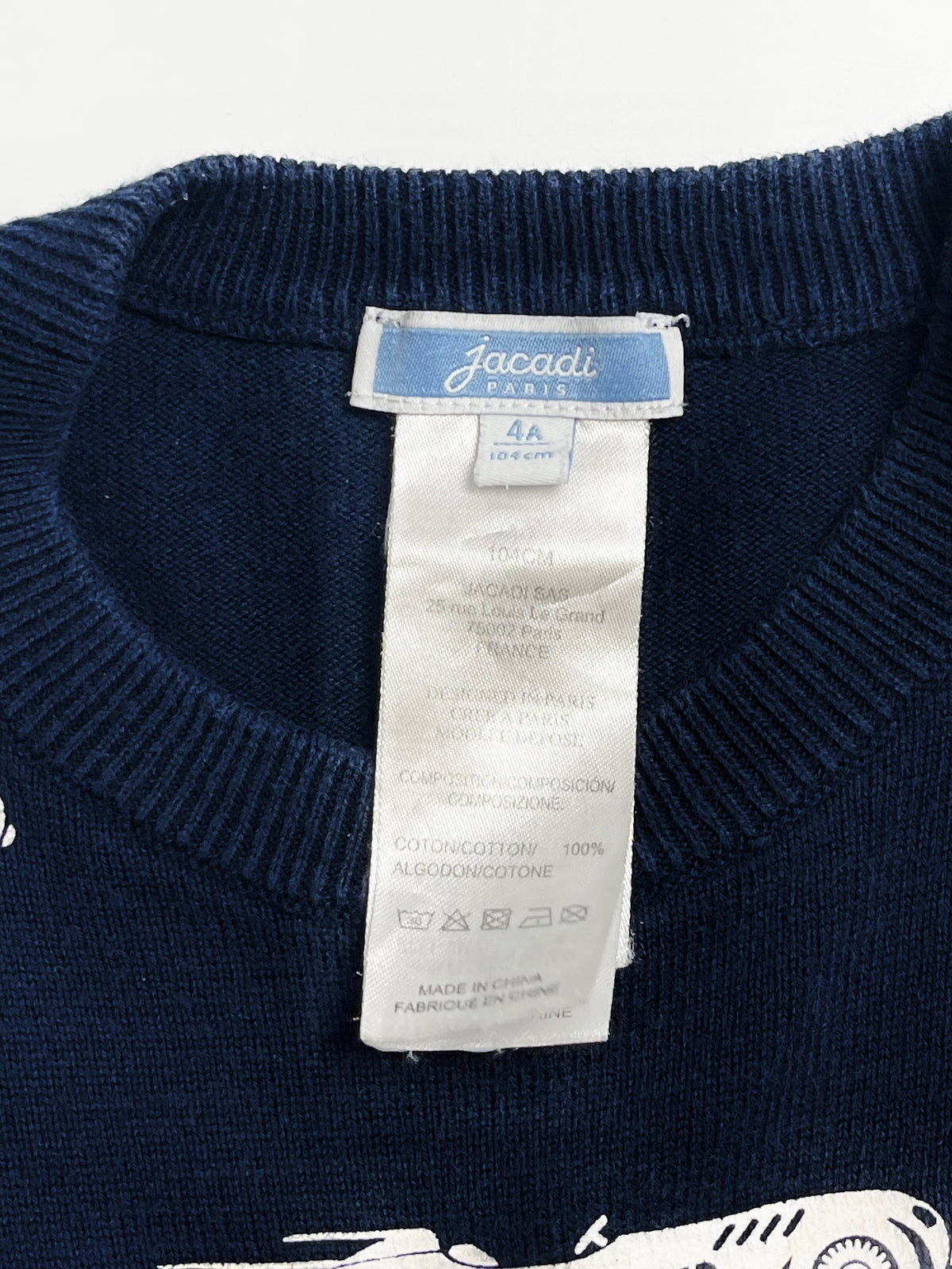 Jacadi Paris Navy Racing Car Sweater