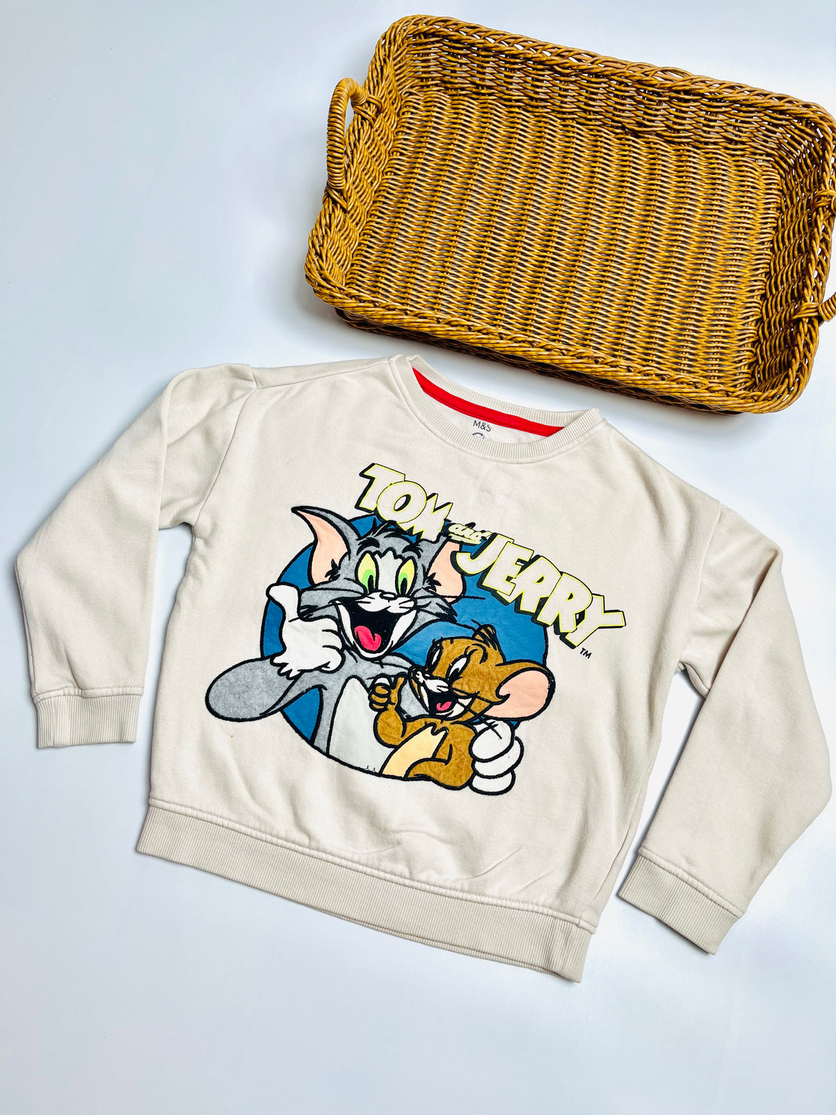 M&S Tom & Jerry Graphic Sweatshirt – Cream