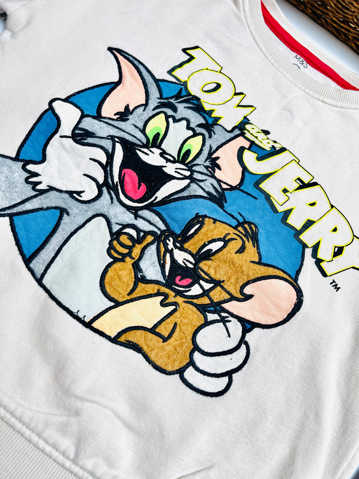 M&S Tom & Jerry Graphic Sweatshirt – Cream