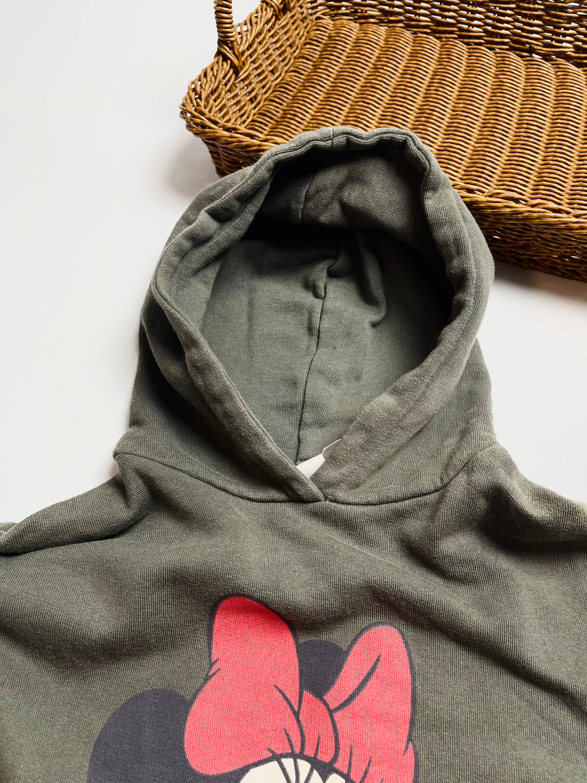 ZARA x Disney Minnie Mouse Olive Green Oversized Hoodie | Kids