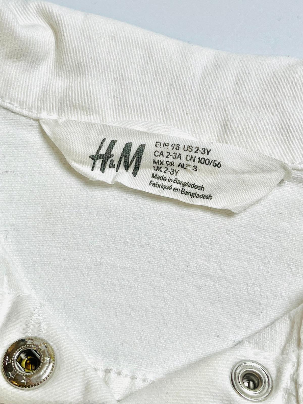 H&M Kids Classic White Denim Jacket