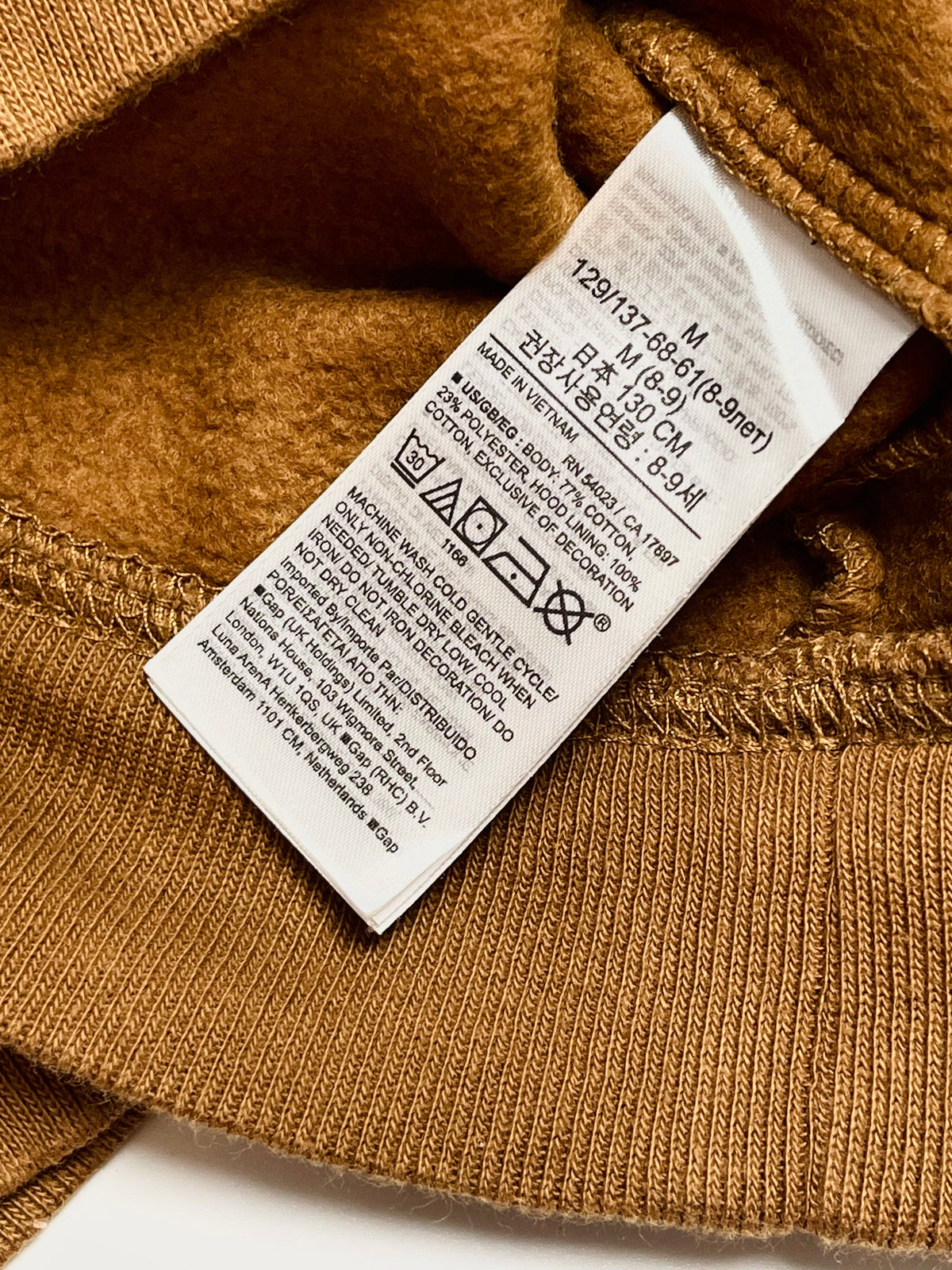 GAP Kids Mustard Brown Quarter-Zip Sweatshirt