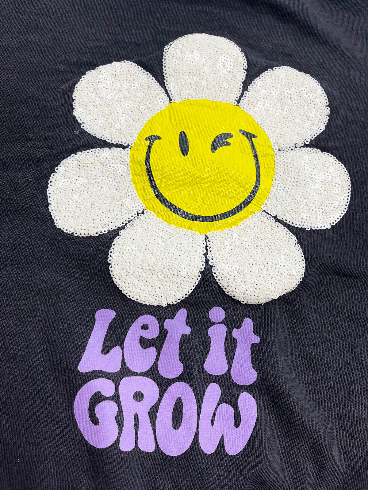 H&M Kids Black “Let It Grow” Flower Graphic Sweatshirt