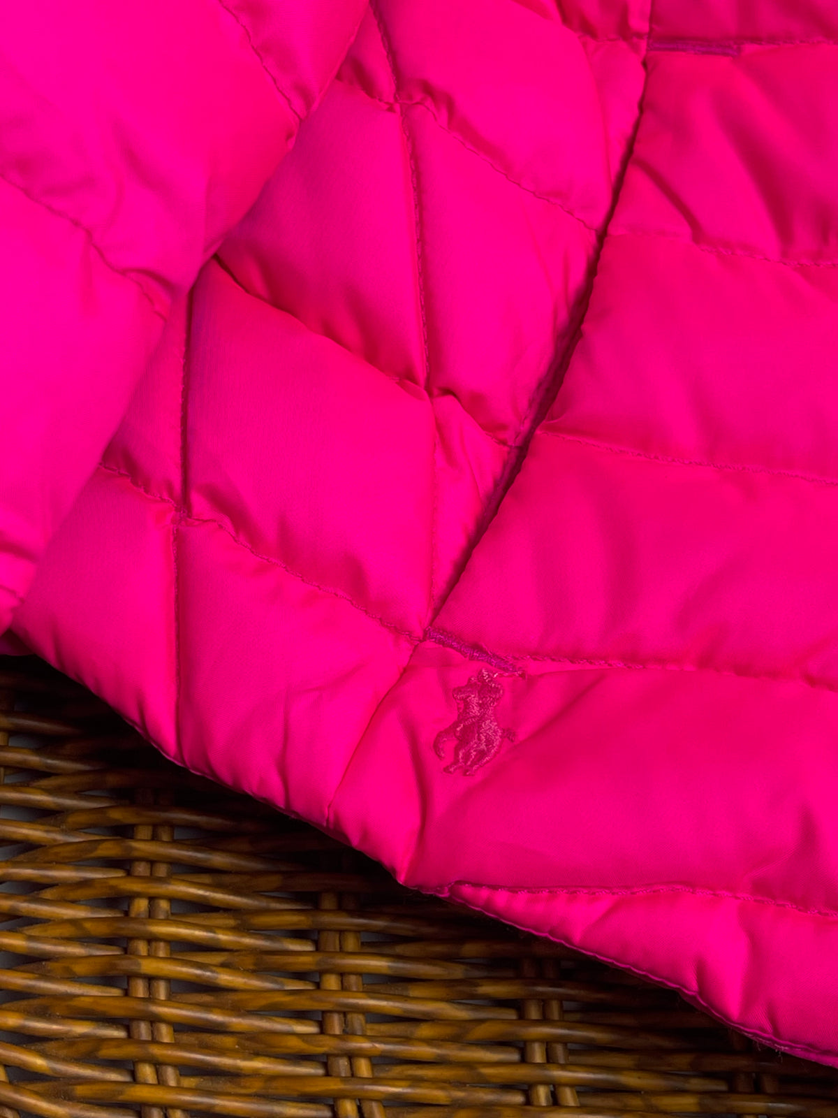 Ralph Lauren Bright Pink Quilted Puffer Jacket
