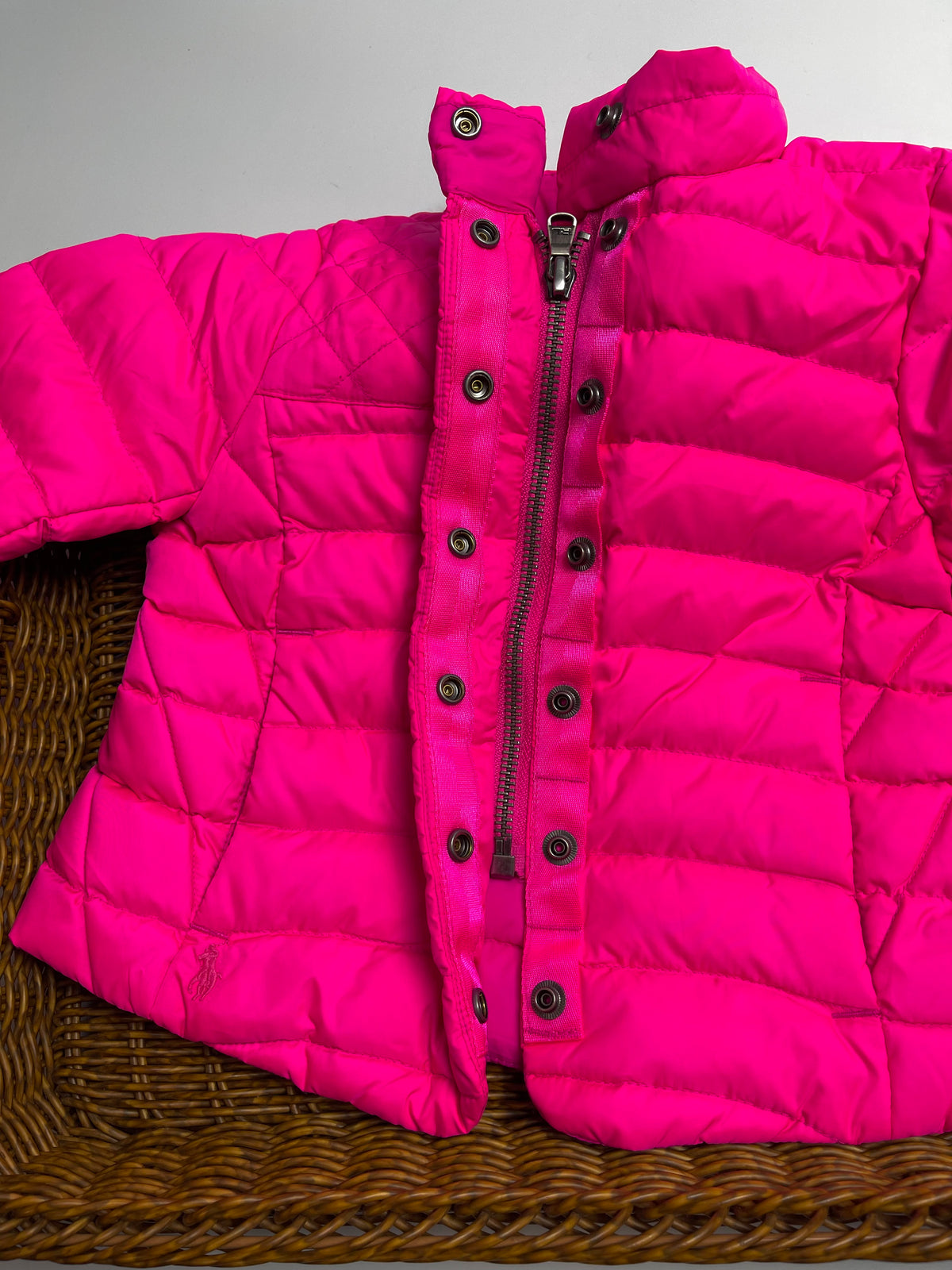 Ralph Lauren Bright Pink Quilted Puffer Jacket