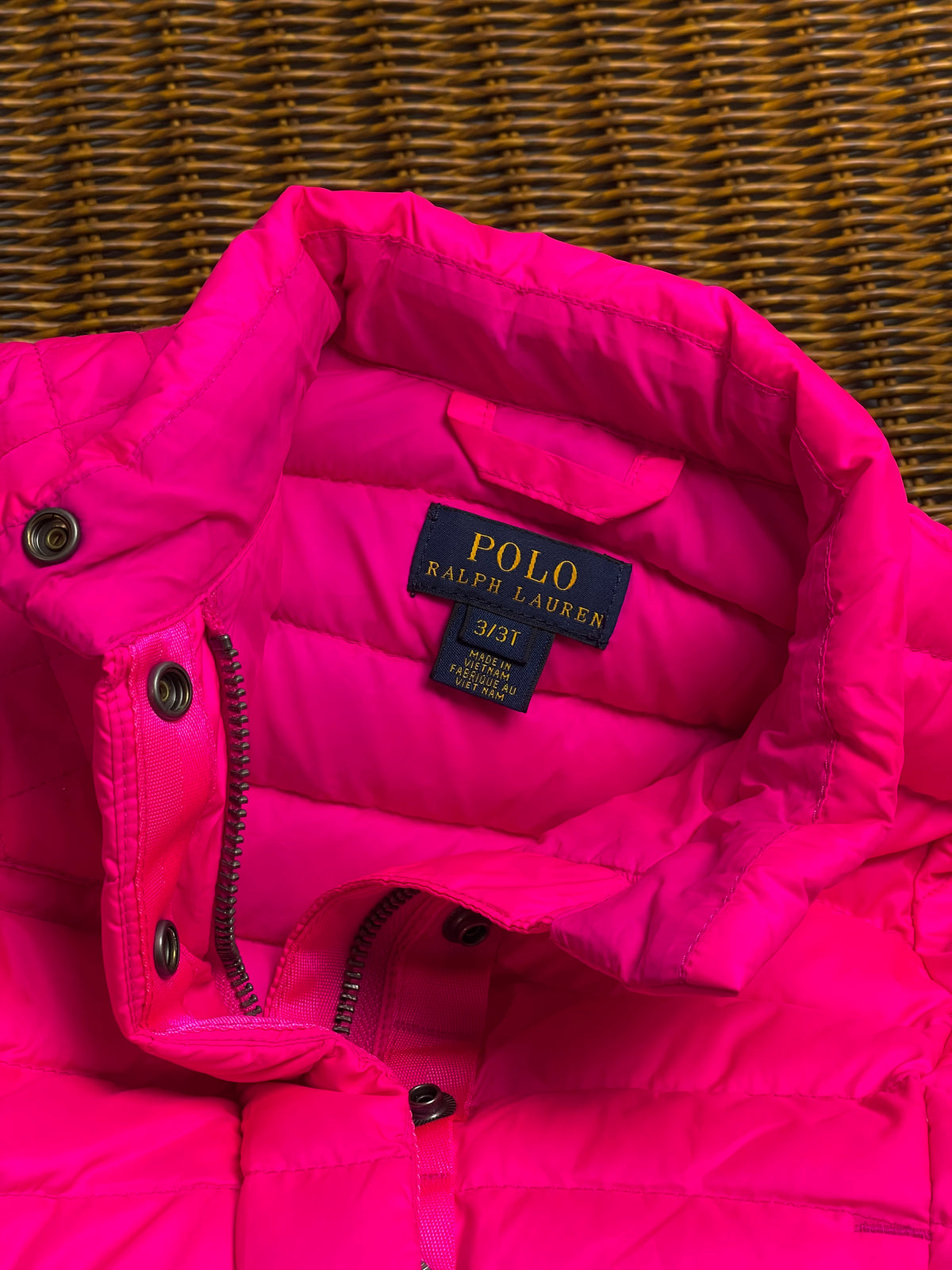 Ralph Lauren Bright Pink Quilted Puffer Jacket